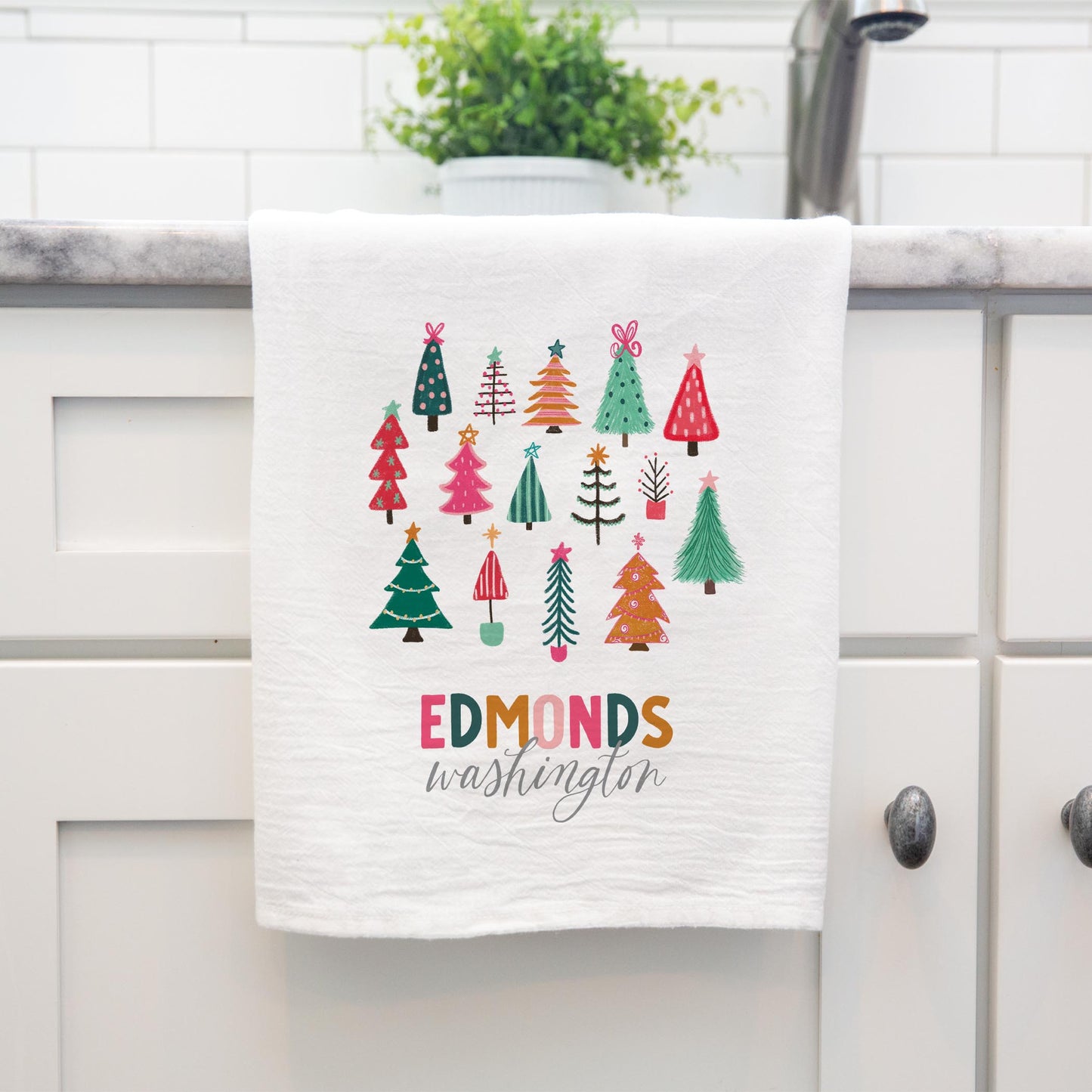 Cotton Tea Towel White-Whimsy Wonderland Edmonds Washington