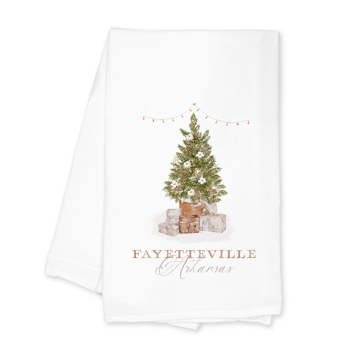 Cotton Tea Towel White-Cottage Tree Fayetteville Arkansas
