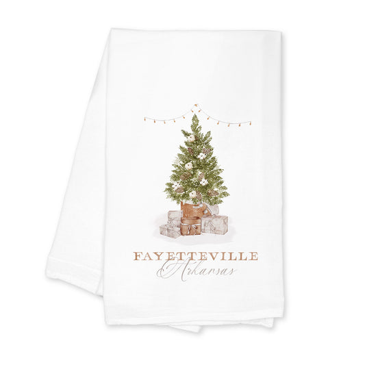 Cotton Tea Towel White-Cottage Tree Fayetteville Arkansas