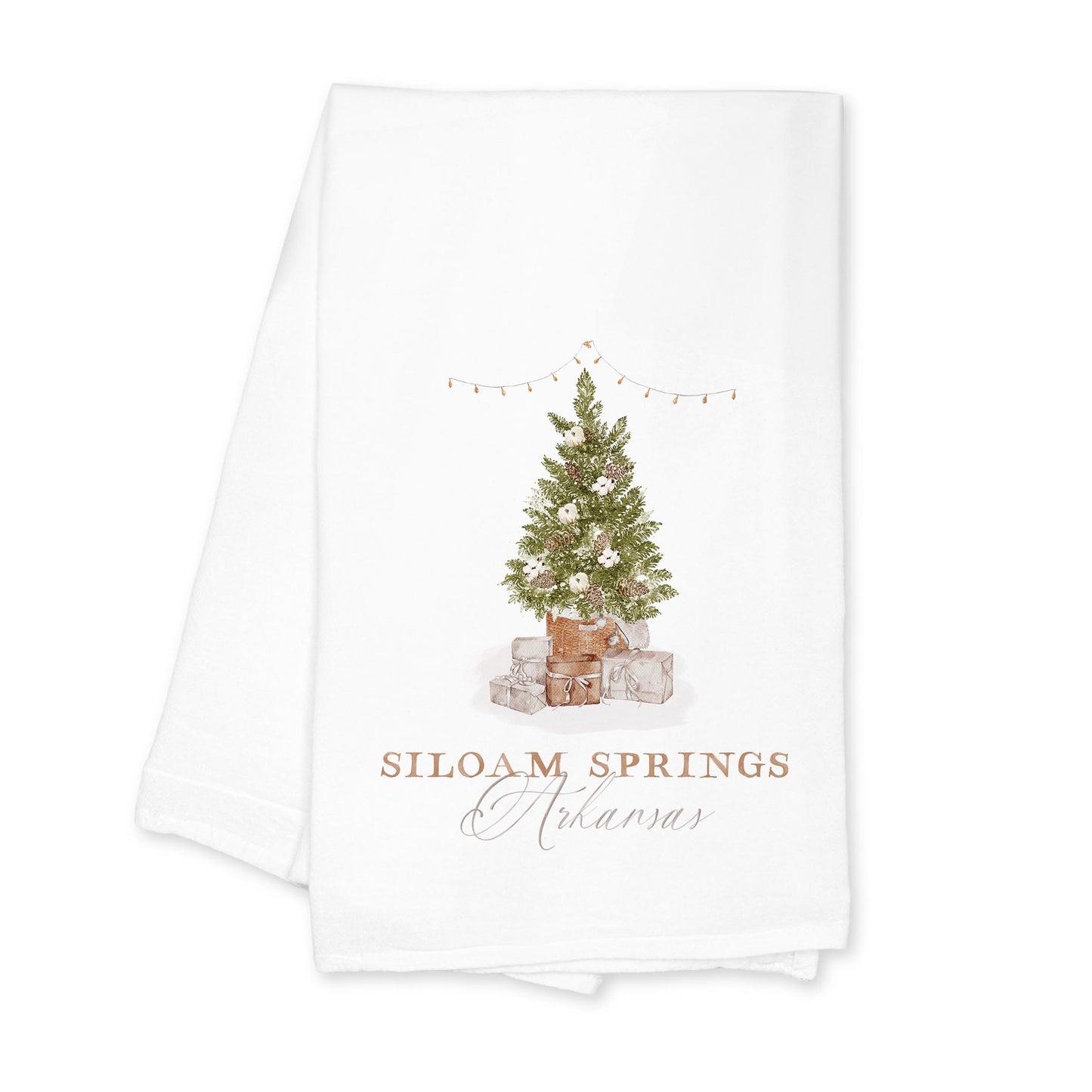 Cotton Tea Towel White-Cottage Tree Siloam Springs Arkansas