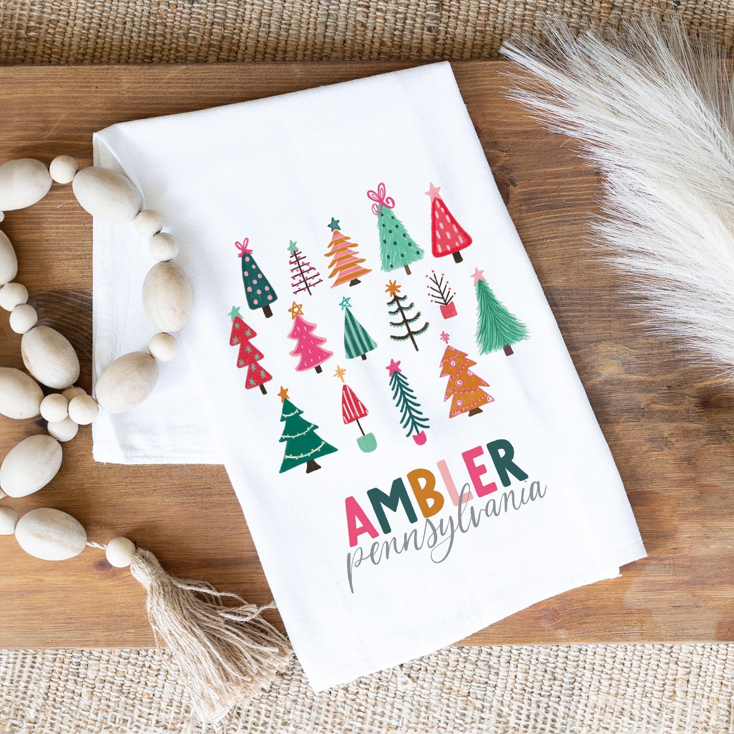 Cotton Tea Towel White-Whimsy Wonderland Ambler Pennsylvania -1