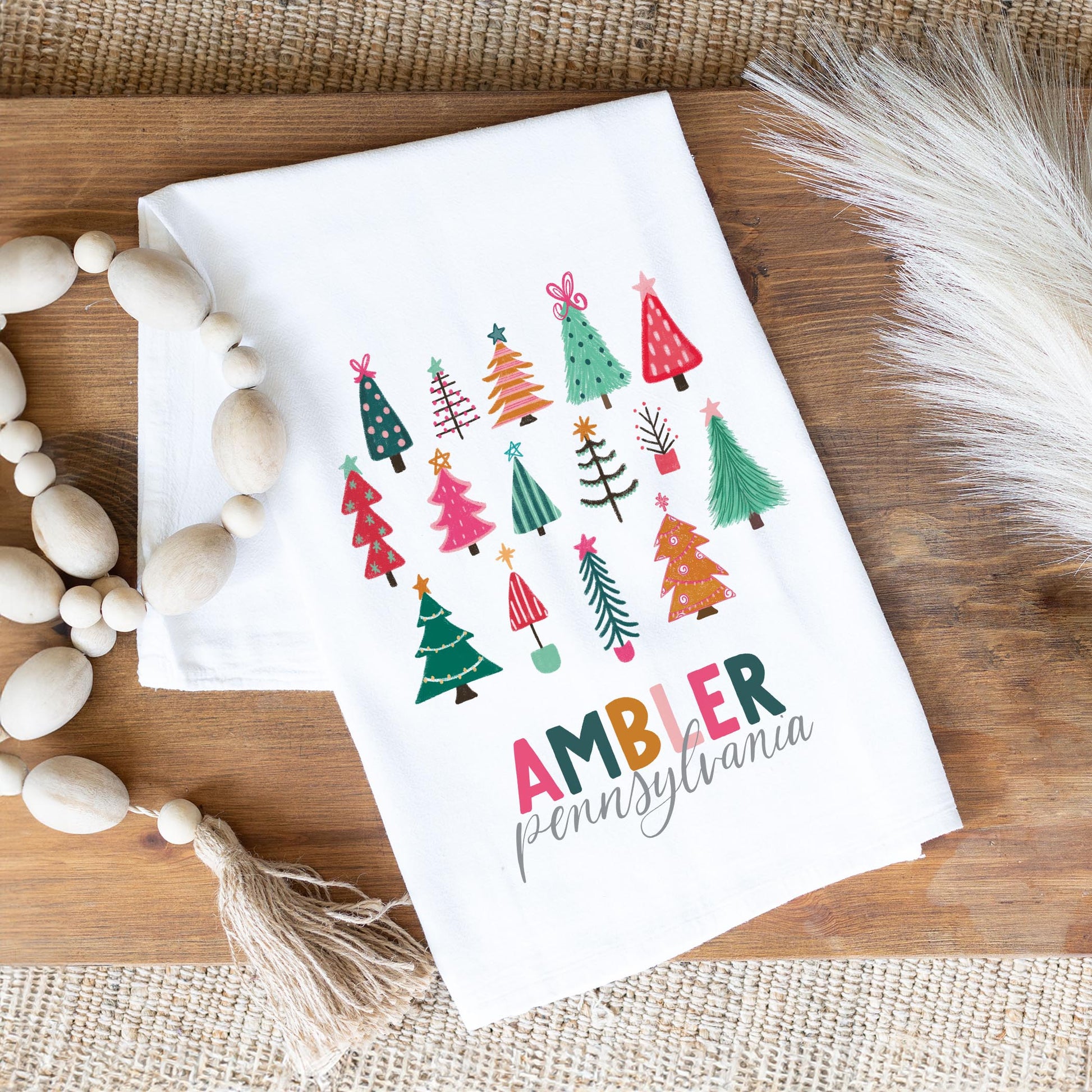 Cotton Tea Towel White-Whimsy Wonderland Ambler Pennsylvania -1