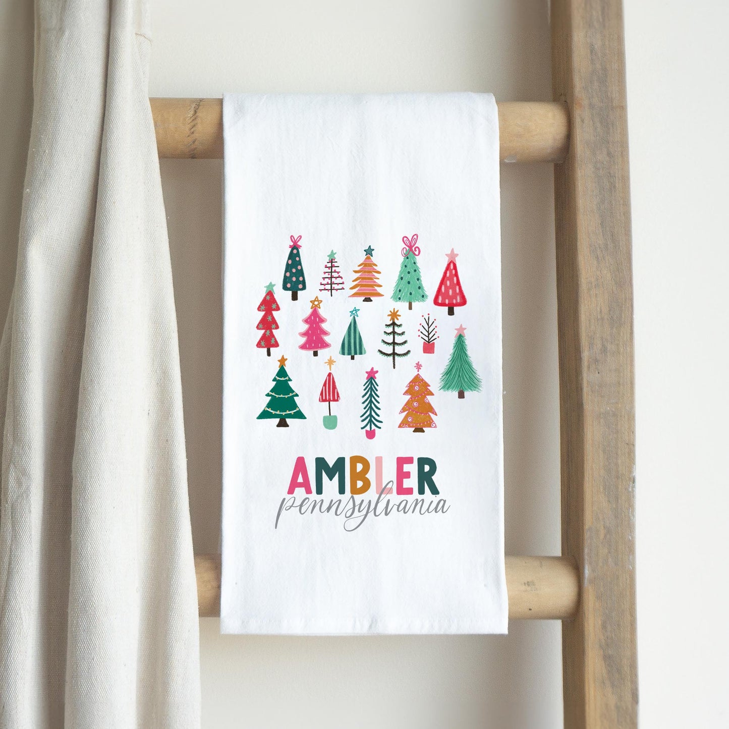 Cotton Tea Towel White-Whimsy Wonderland Ambler Pennsylvania -2
