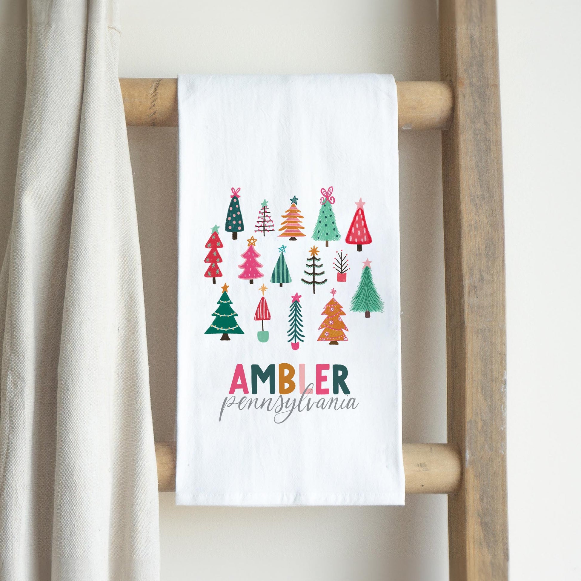 Cotton Tea Towel White-Whimsy Wonderland Ambler Pennsylvania -2