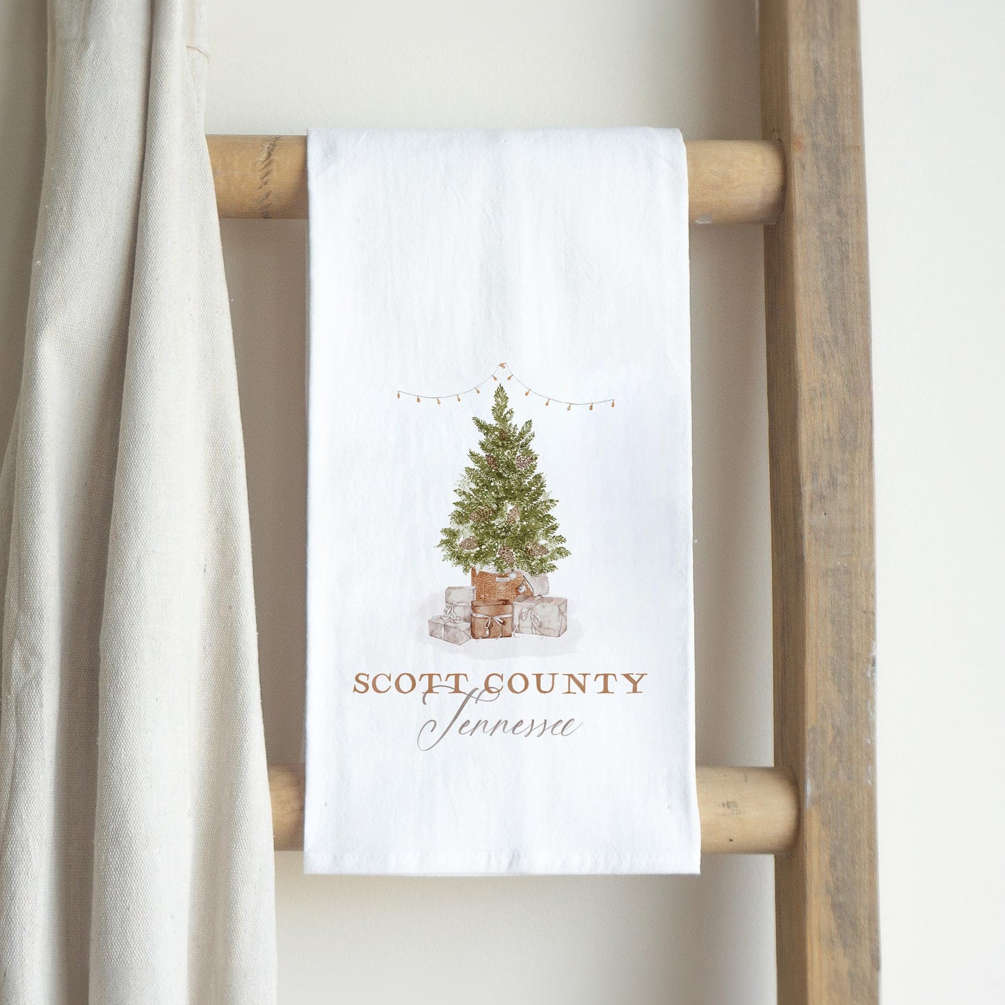 Cotton Tea Towel White-Cottage Tree Scott County Tennessee -2