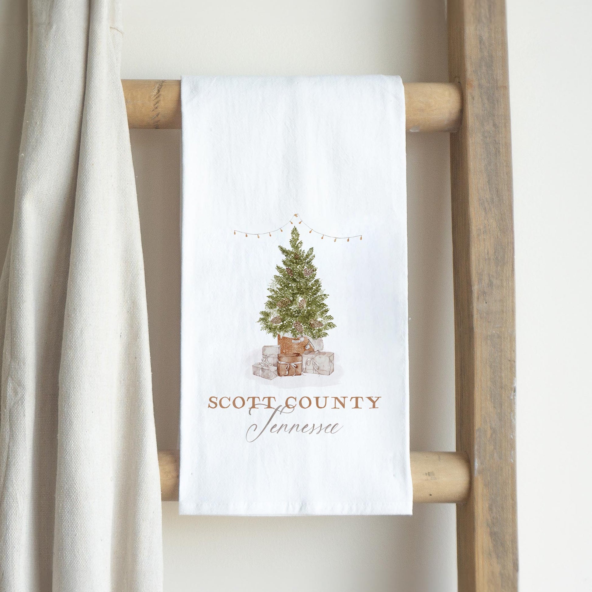 Cotton Tea Towel White-Cottage Tree Scott County Tennessee -2