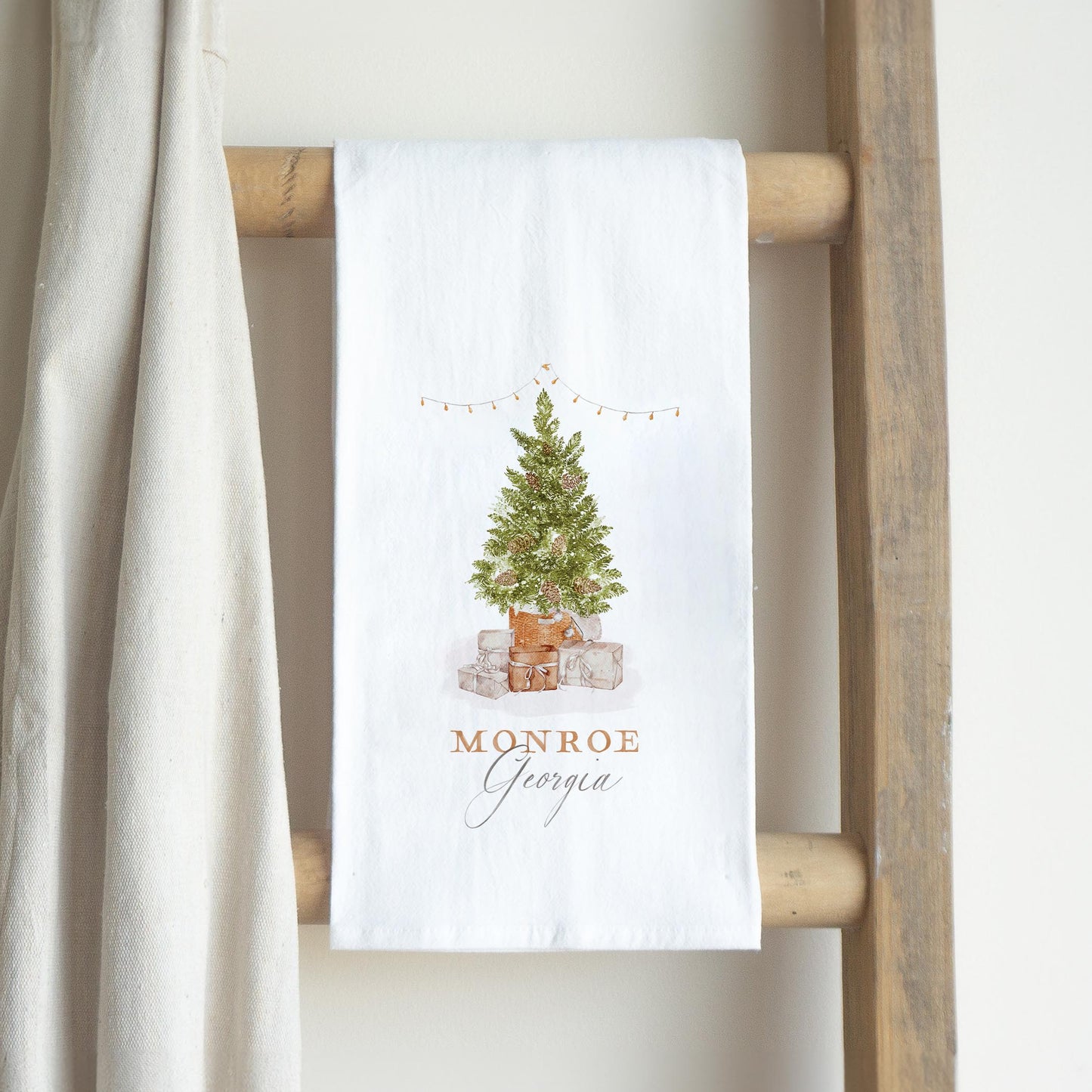 Cotton Tea Towel White-Cottage Tree Monroe Georgia -2