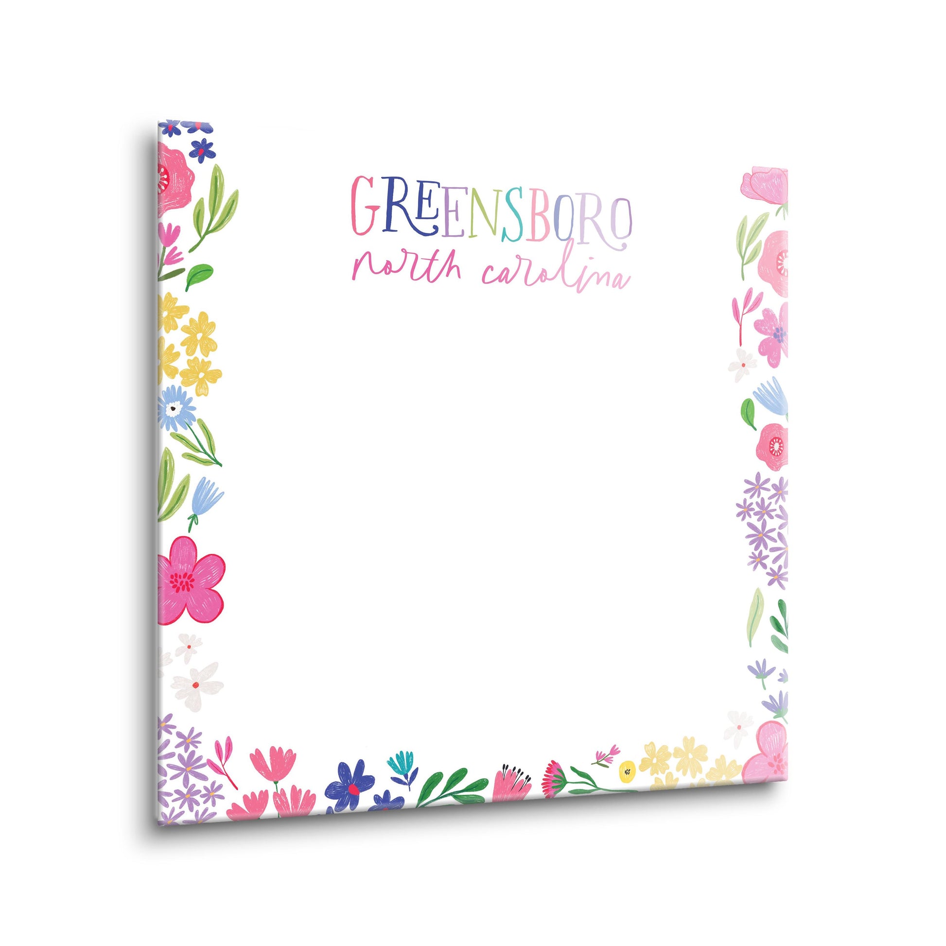 8x8 Glass Dry Erase-Flower Confetti City & State -1