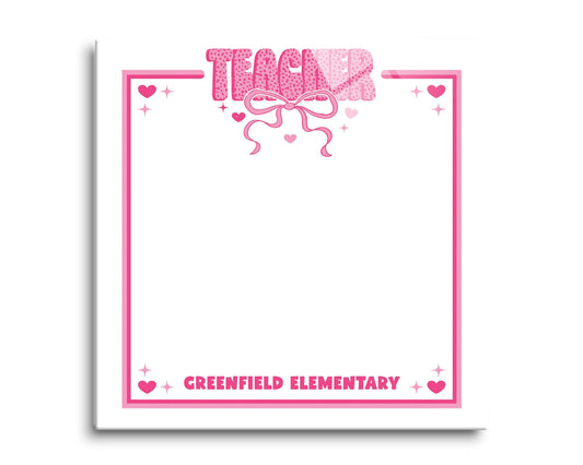 8x8 Glass Dry Erase-Love+Local Classroom Coquette Teacher Bow -0