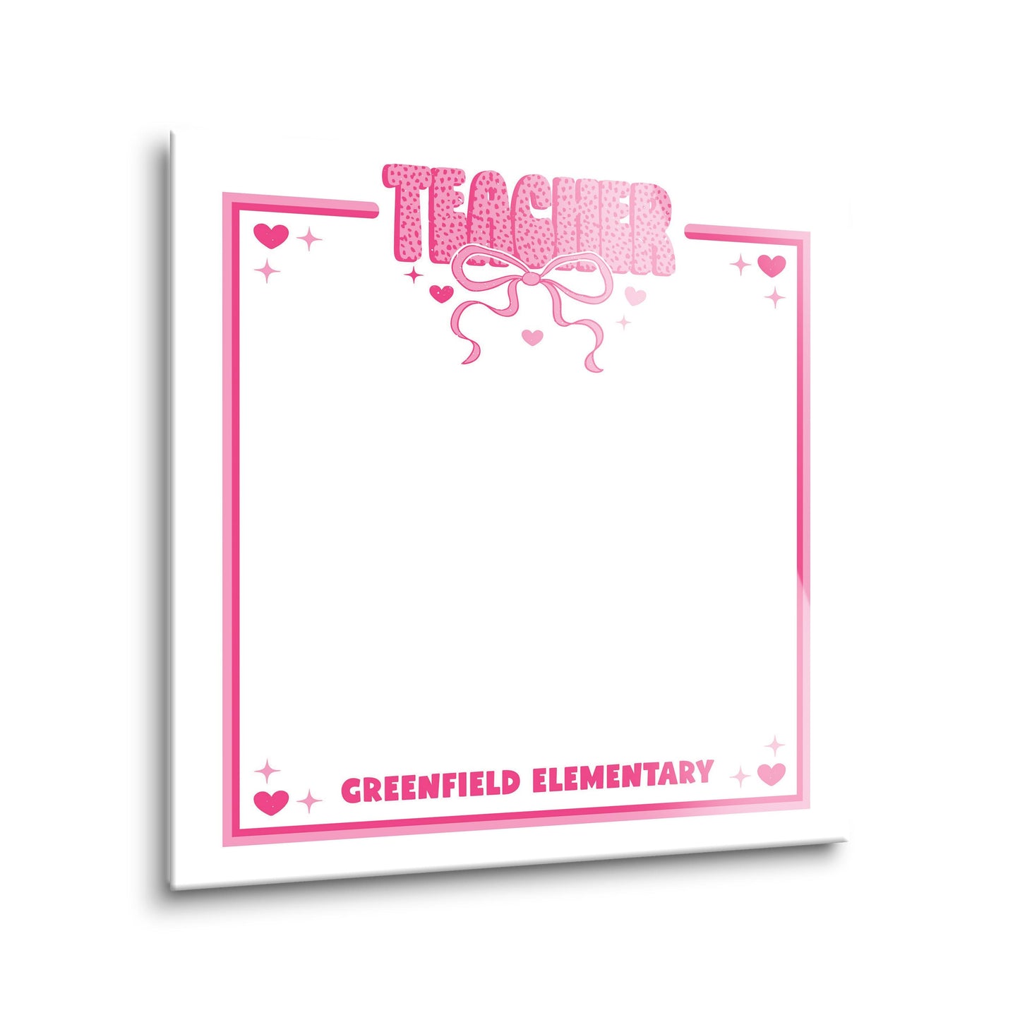 8x8 Glass Dry Erase-Love+Local Classroom Coquette Teacher Bow -1