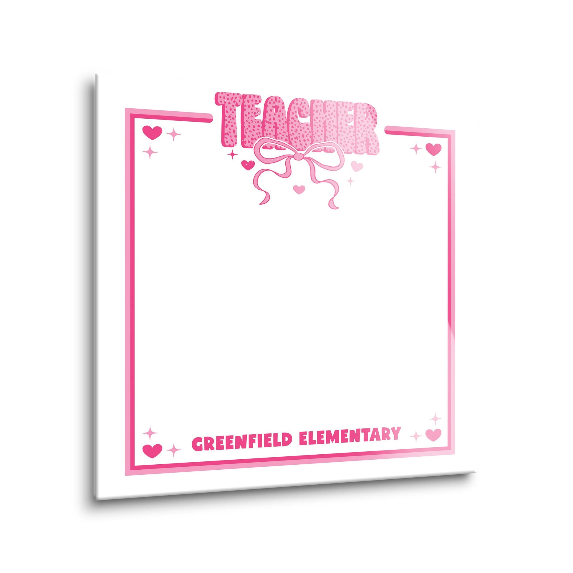 8x8 Glass Dry Erase-Love+Local Classroom Coquette Teacher Bow -1