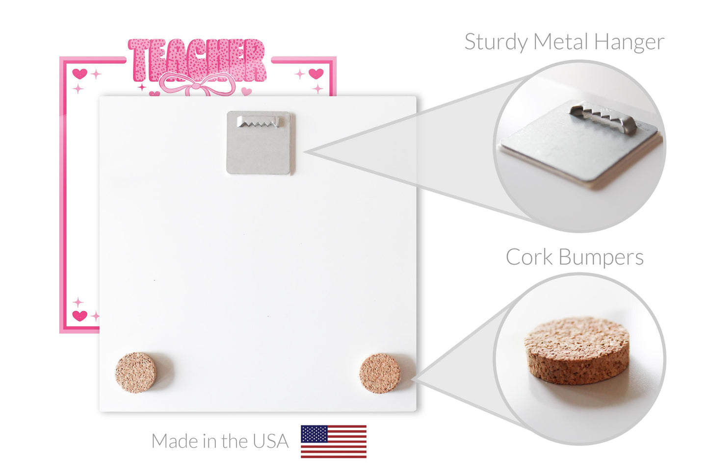 8x8 Glass Dry Erase-Love+Local Classroom Coquette Teacher Bow -4