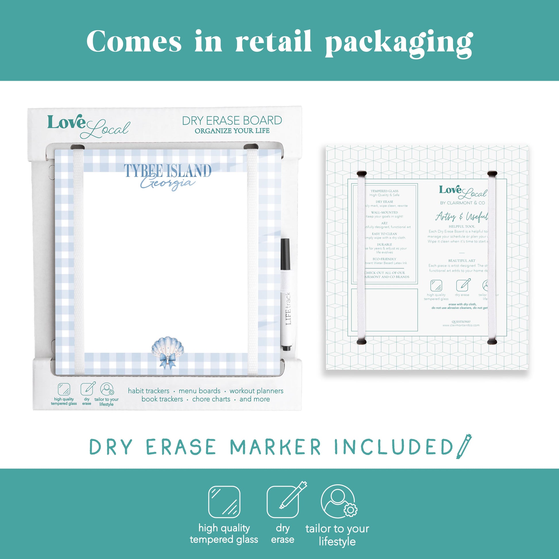 8x8 Glass Dry Erase-Love+Local Coastal Cowgirl -5