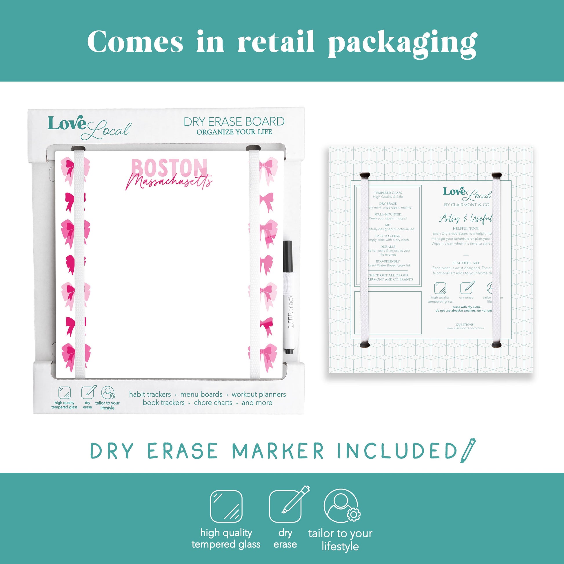 8x8 Glass Dry Erase-Love+Local Bonita Bows -5