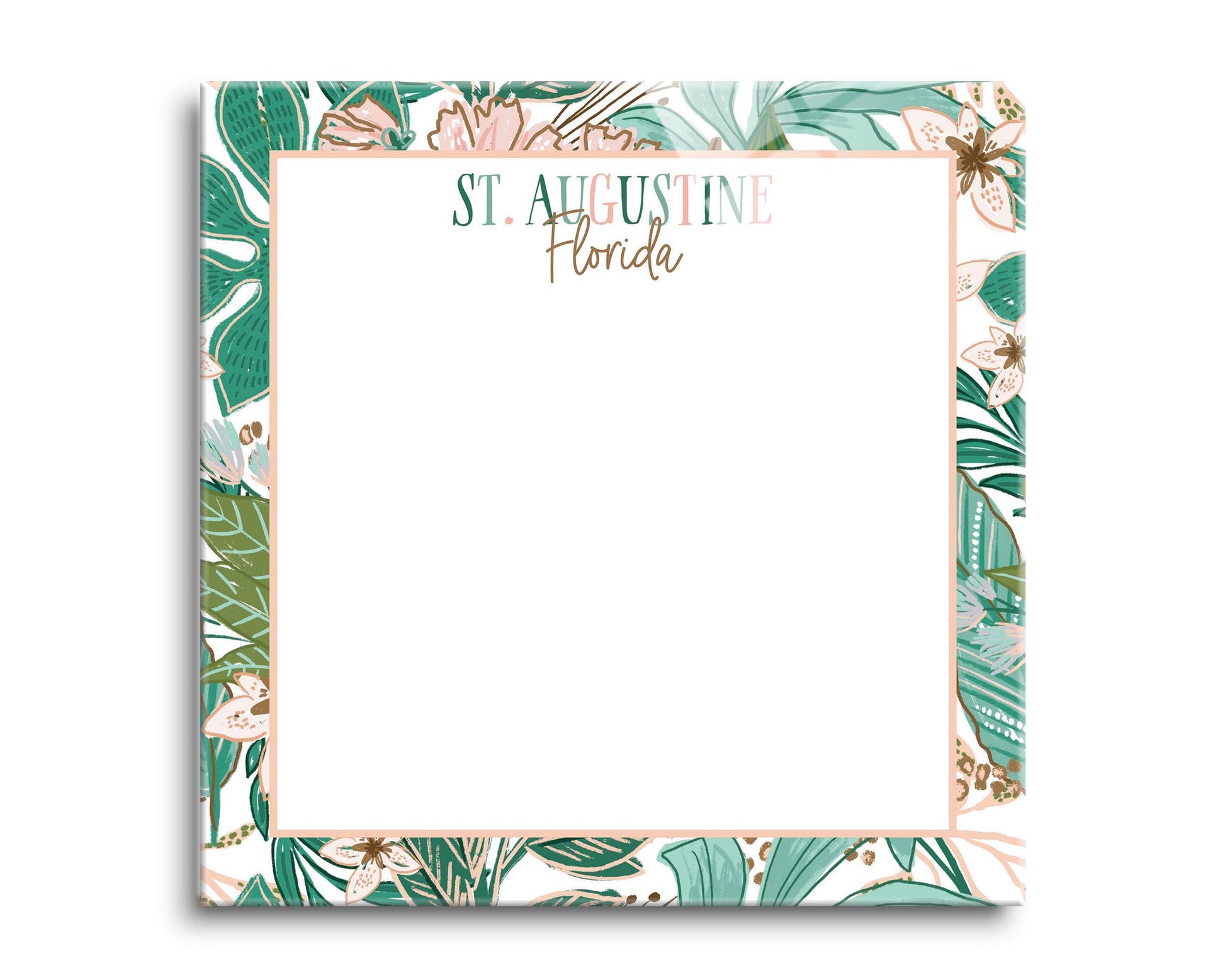 8x8 Glass Dry Erase-Love+Local Lush Tropics -0