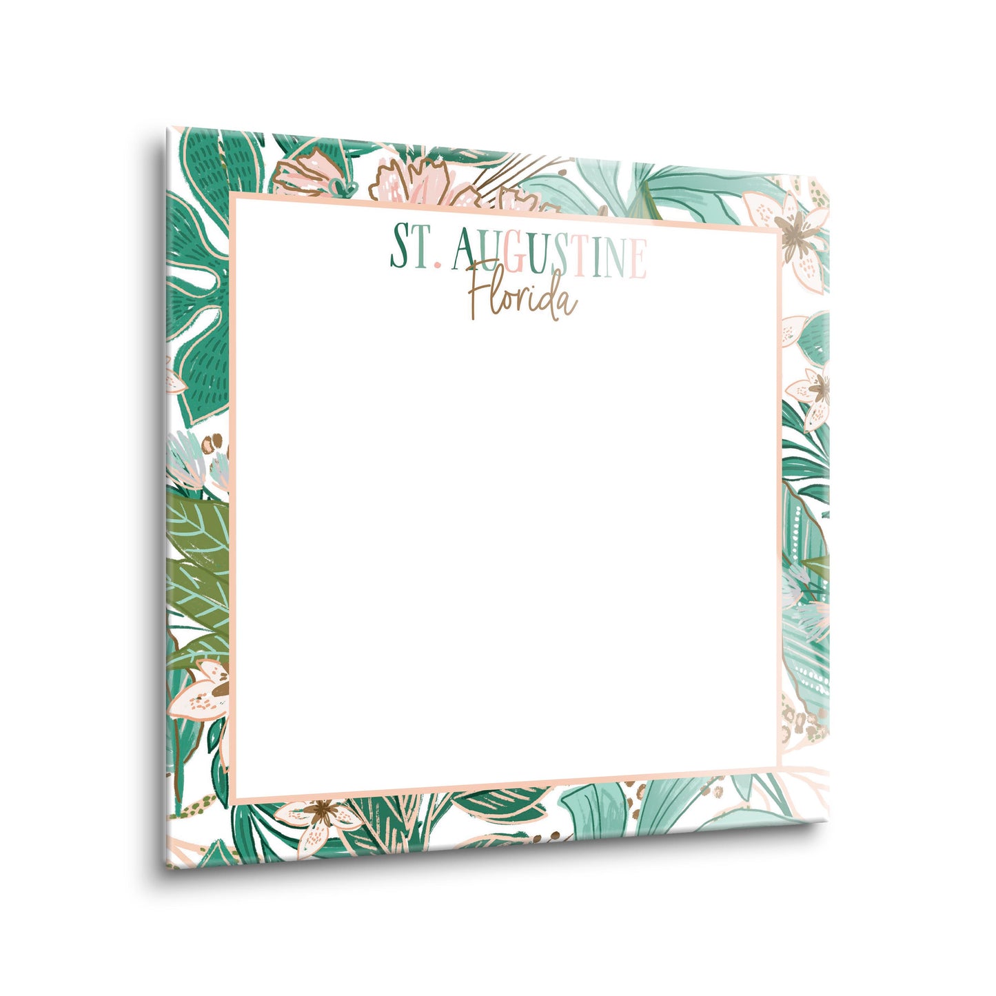 8x8 Glass Dry Erase-Love+Local Lush Tropics -1