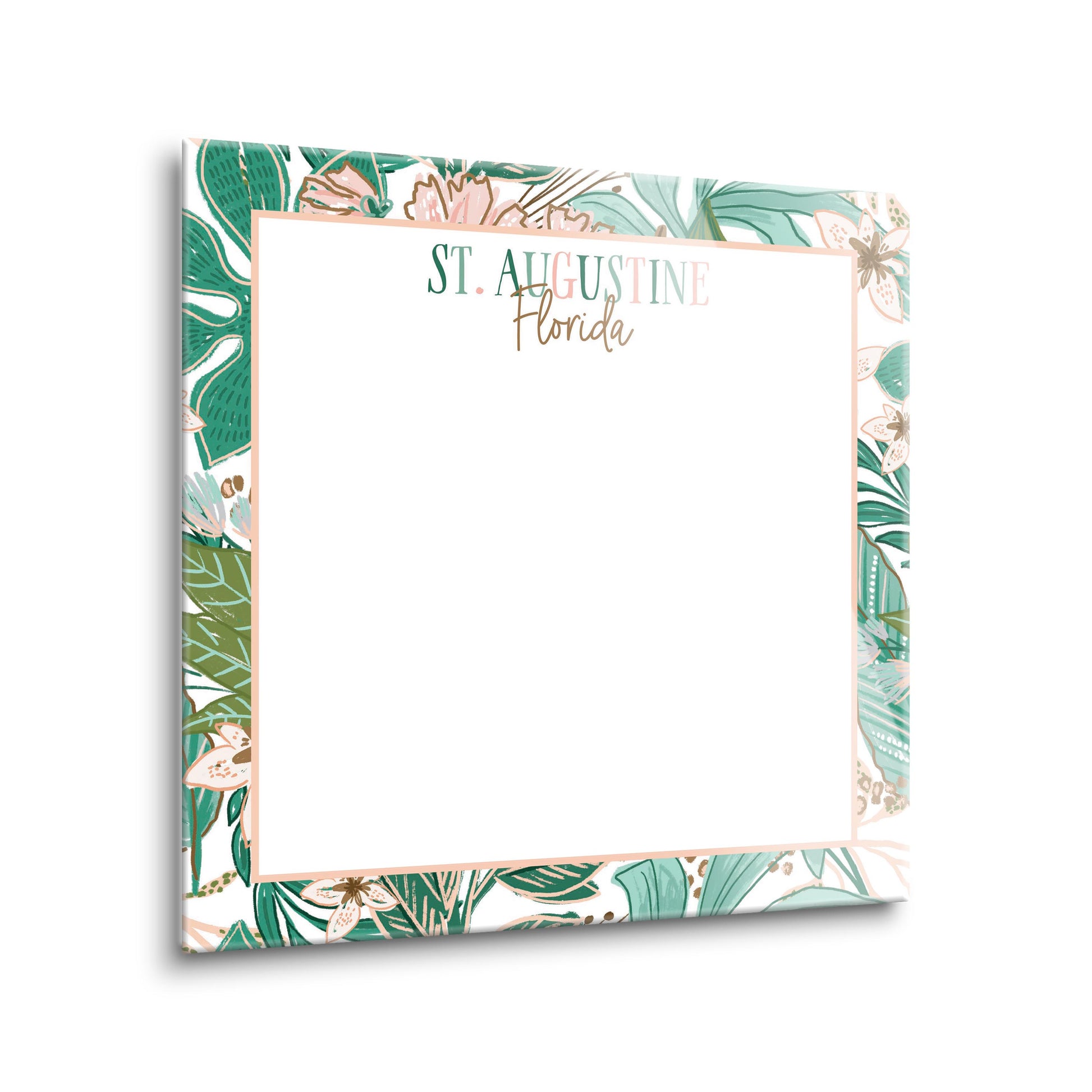 8x8 Glass Dry Erase-Love+Local Lush Tropics -1