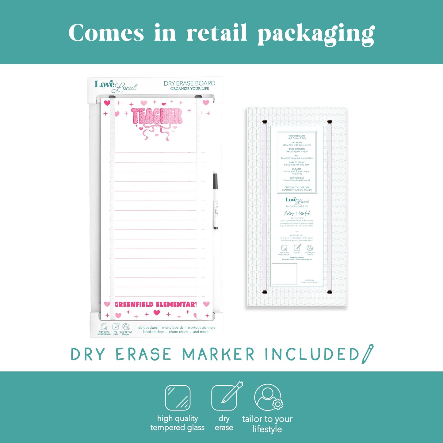 8x16 Glass Dry Erase-Love+Local Classroom Coquette Teacher Bow -5