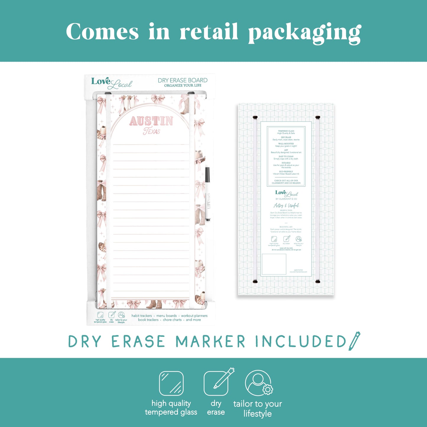 8x16 Glass Dry Erase-Love+Local Coquette Cowgirl -5