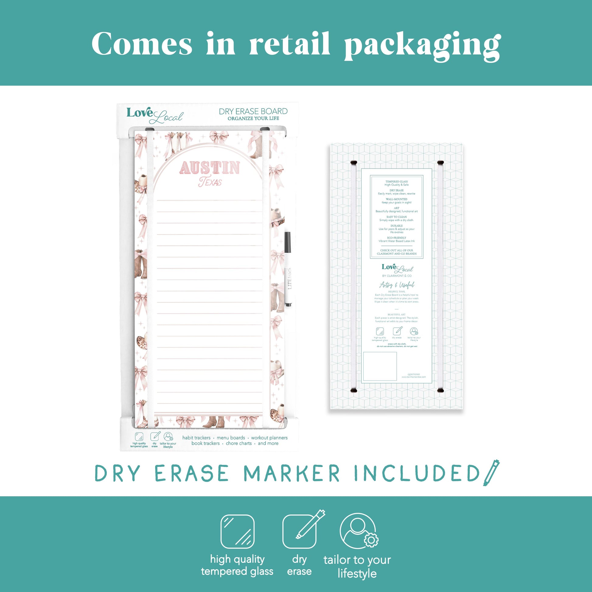 8x16 Glass Dry Erase-Love+Local Coquette Cowgirl -5