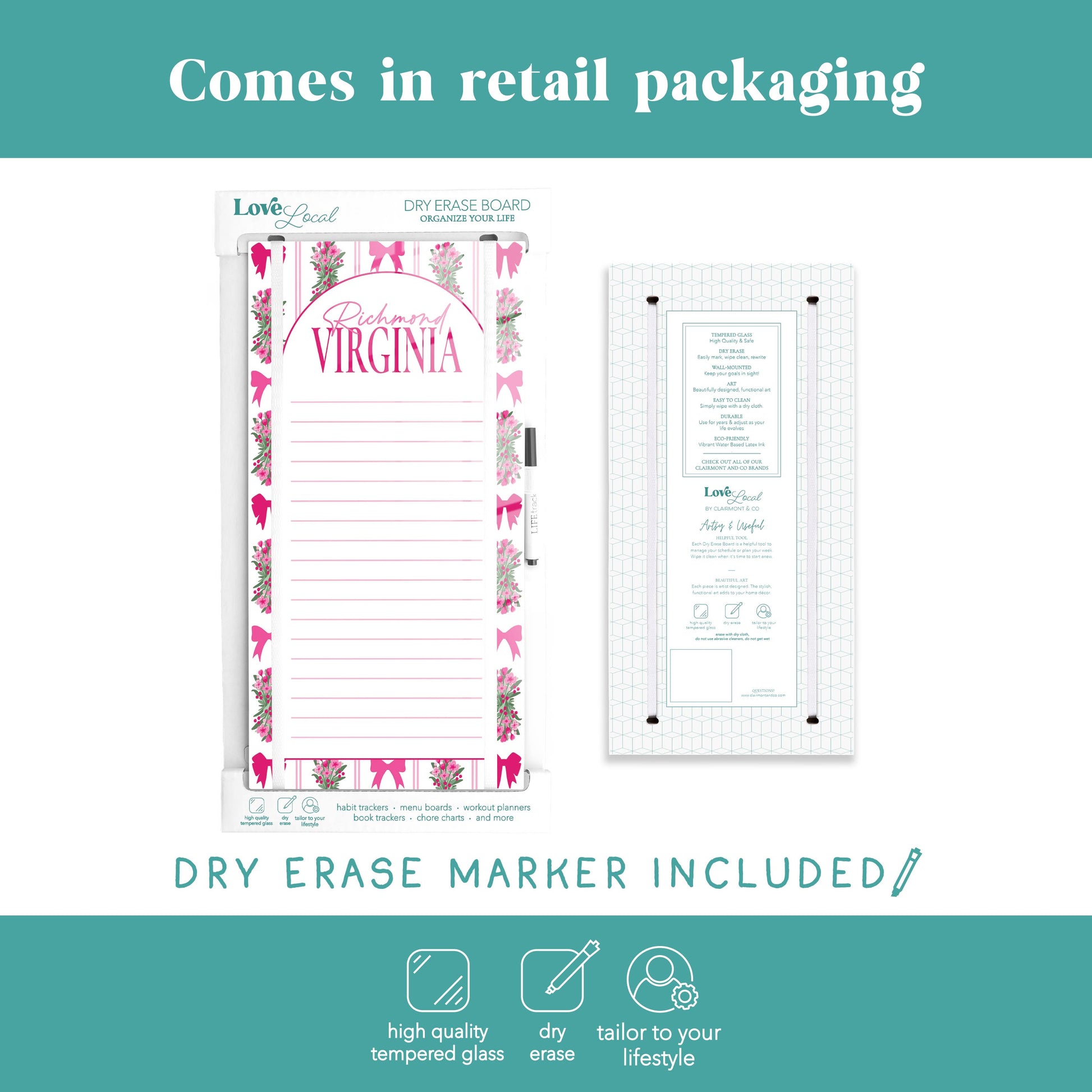 8x16 Glass Dry Erase-Love+Local Bonita Bows -5