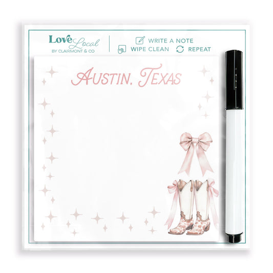 4x4 Clear Reminder Love Local-Love+Local Coquette Cowgirl Bow & Boots -0