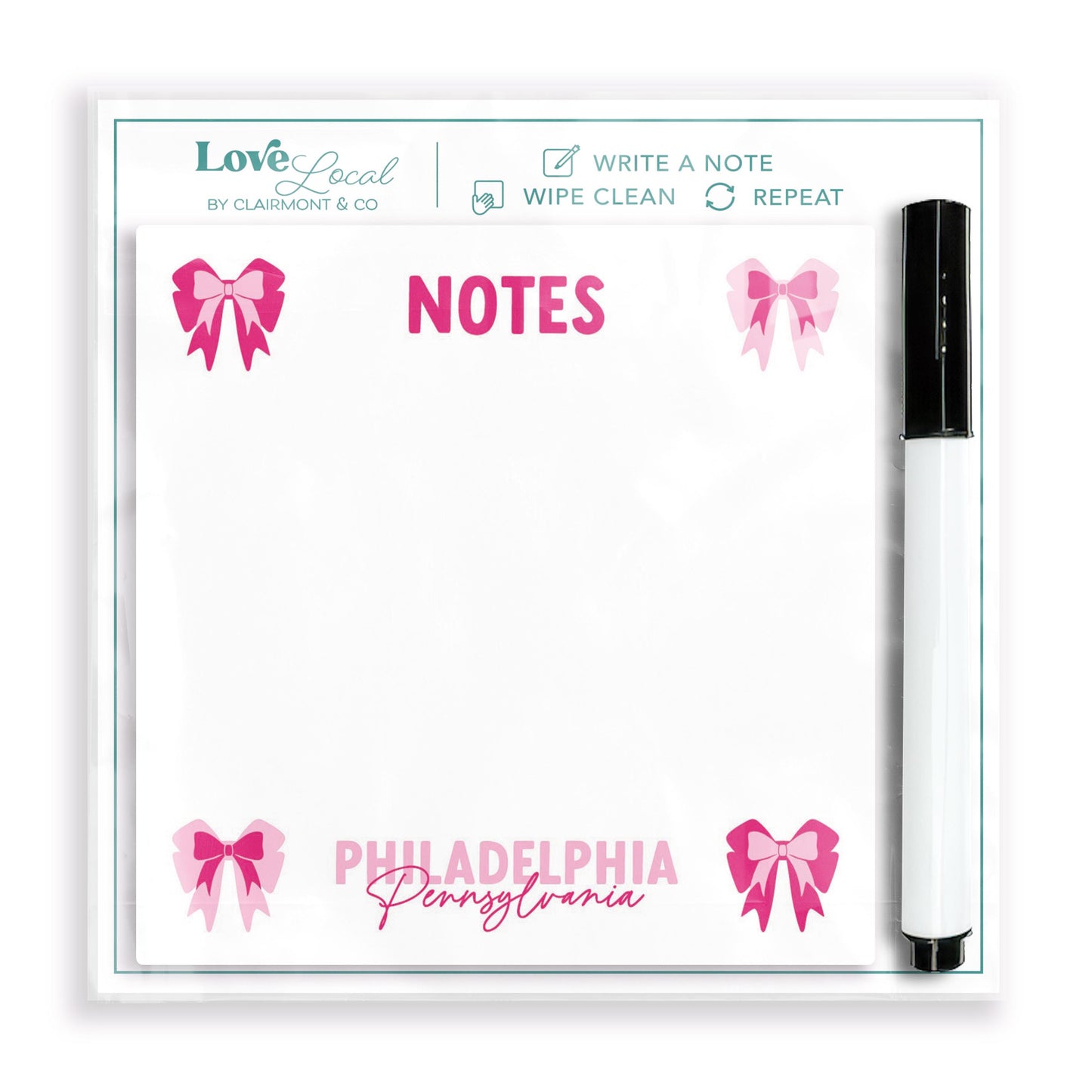 4x4 Clear Reminder Love Local-Love+Local Bonita Bows -0