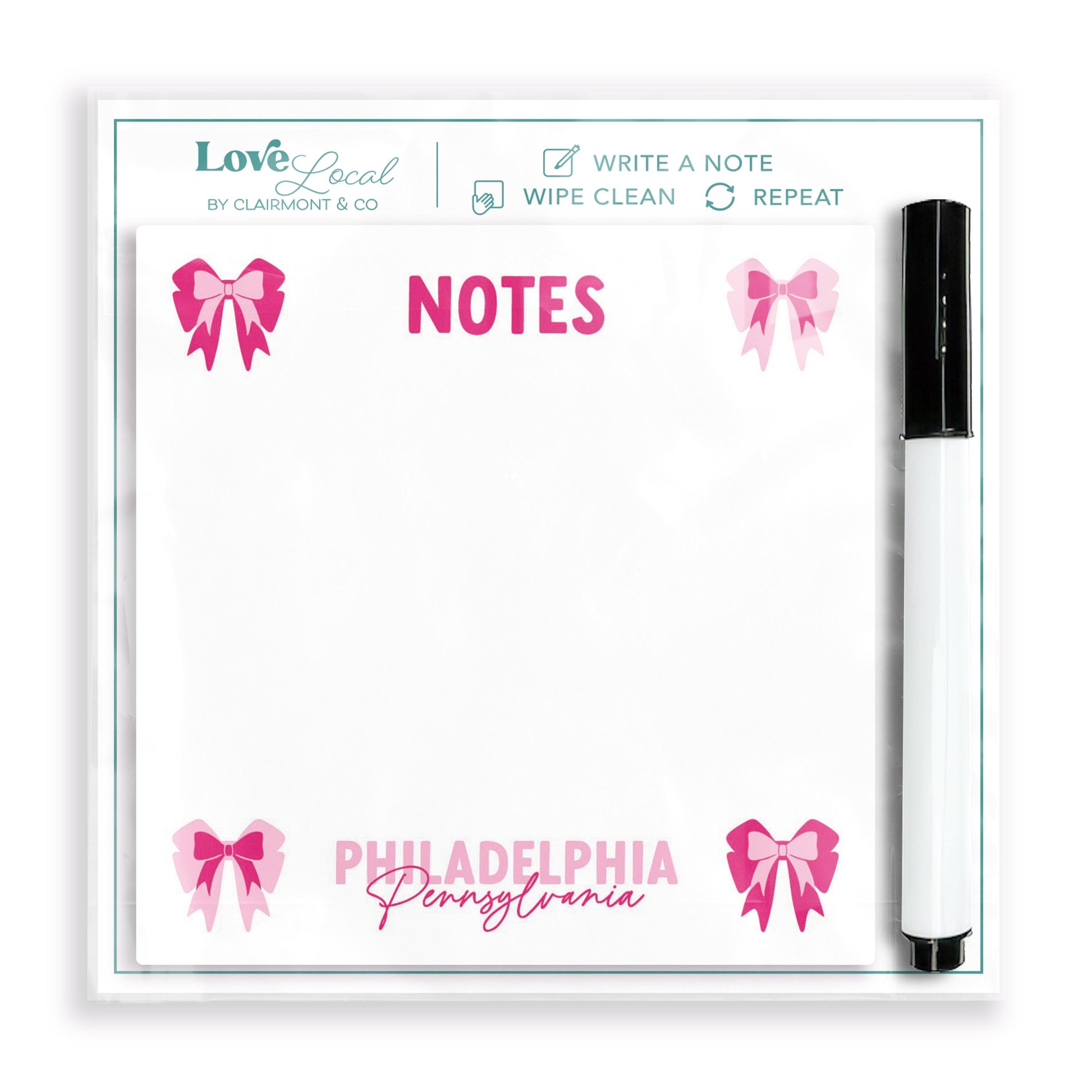 4x4 Clear Reminder Love Local-Love+Local Bonita Bows -0