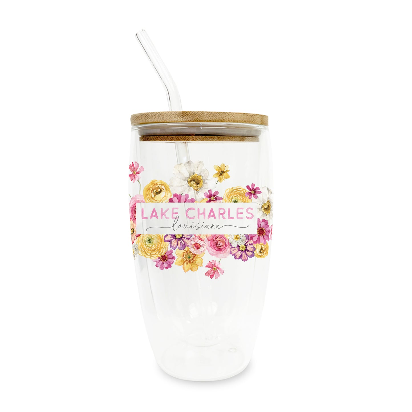 16oz Double Insulated Glass Tumbler-Love+Local Fantasy Garden