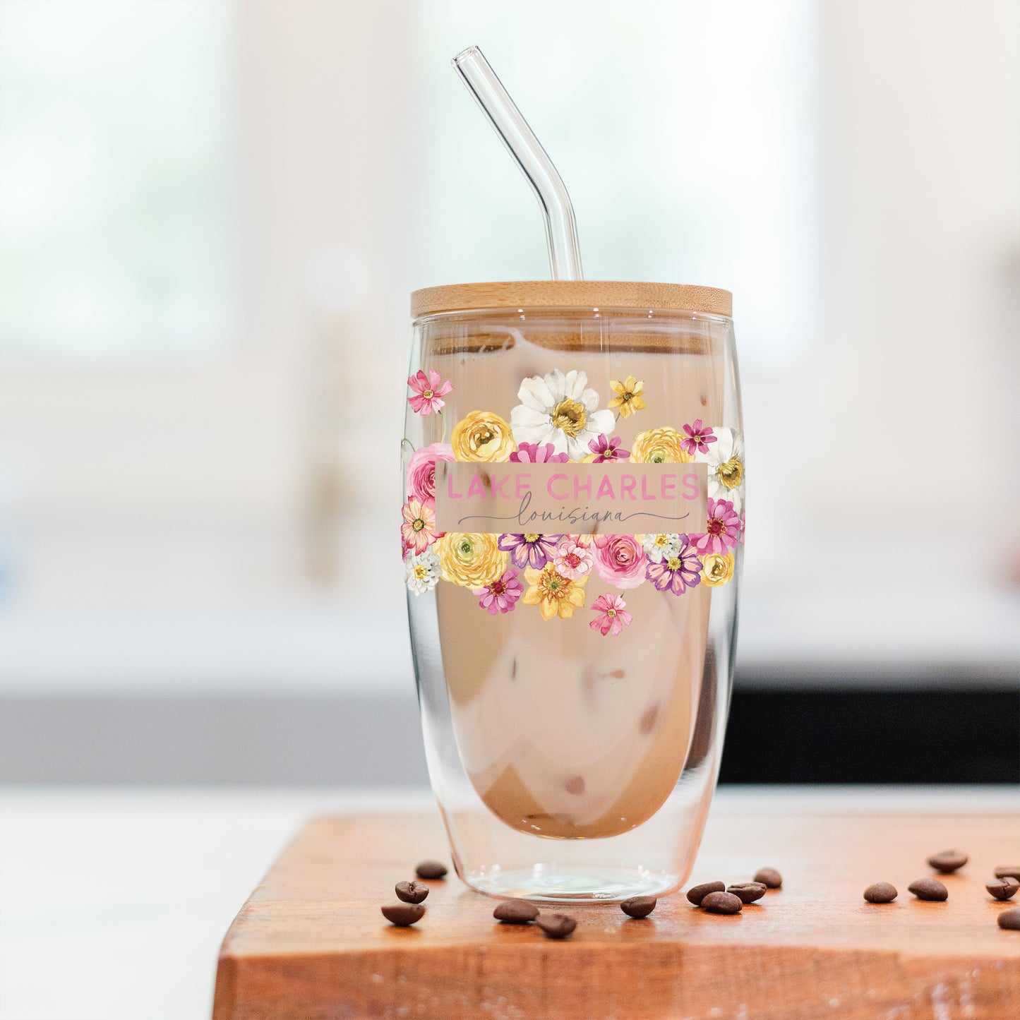 16oz Double Insulated Glass Tumbler-Love+Local Fantasy Garden