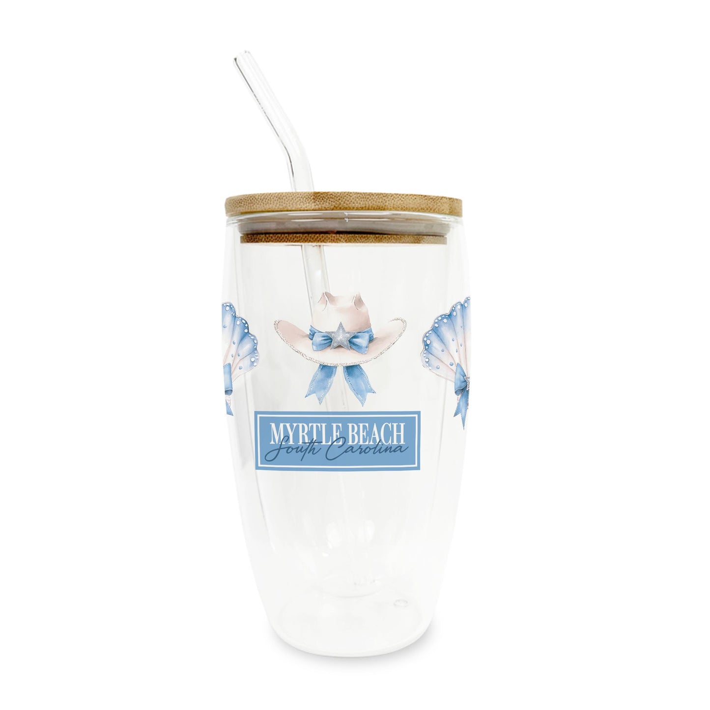 16oz Double Insulated Glass Tumbler-Love+Local Coastal Cowgirl -0