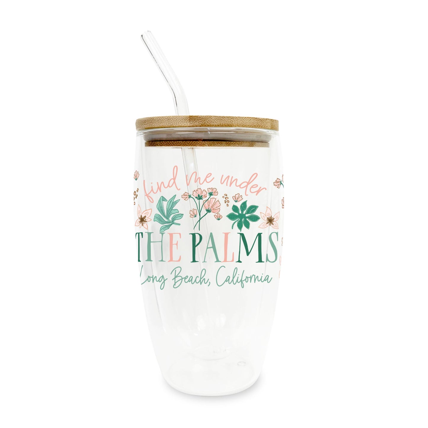 16oz Double Insulated Glass Tumbler-Love+Local Lush Tropics -0