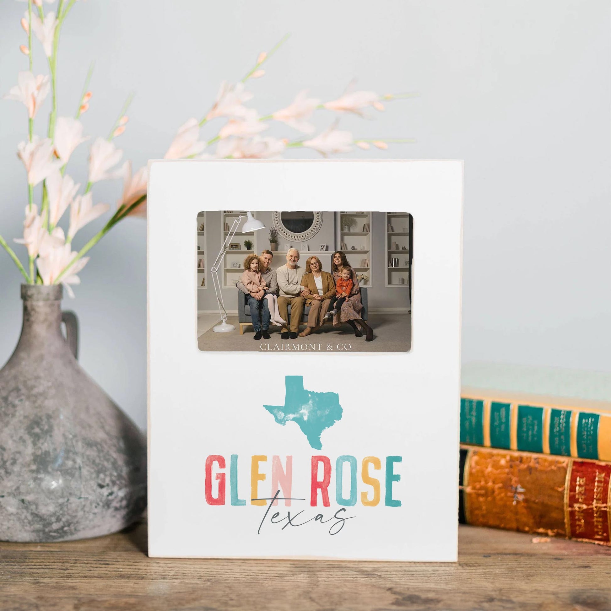 Lily Frame Vertical-Watercolor City Glen Rose Texas -1