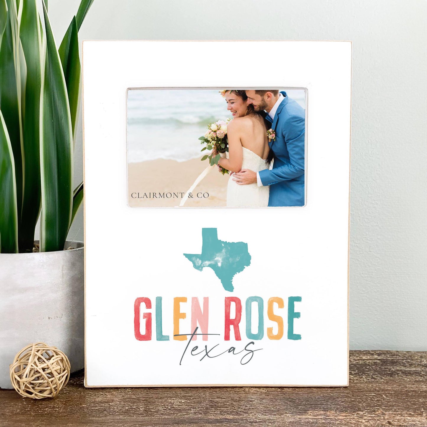 Lily Frame Vertical-Watercolor City Glen Rose Texas -2