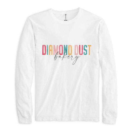 Long Sleeve T-Shirt White-Watercolor City Diamond Dust Bakery -0