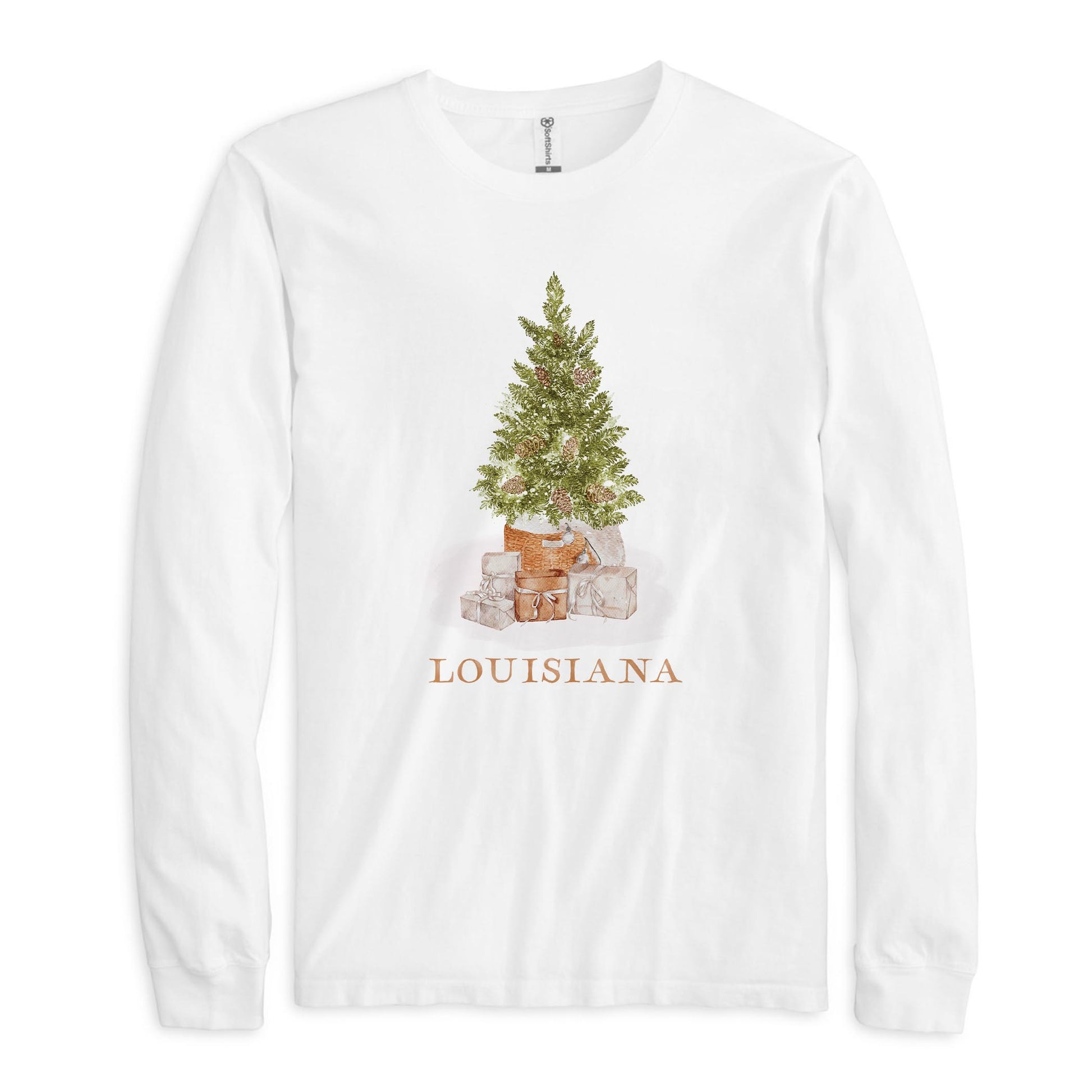 Long Sleeve T-Shirt White-Cottage Tree Louisiana -0
