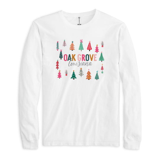 Long Sleeve T-Shirt White-Whimsy Wonderland Bright Oak Grove Louisiana -0