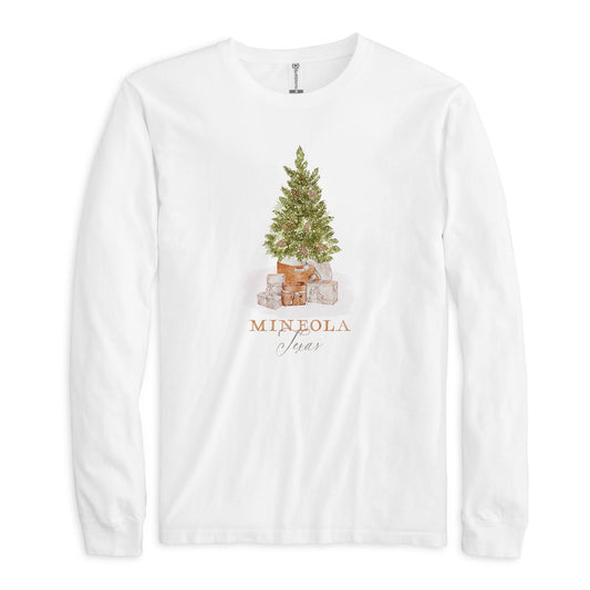 Long Sleeve T-Shirt White-Cottage Tree Mineola Texas