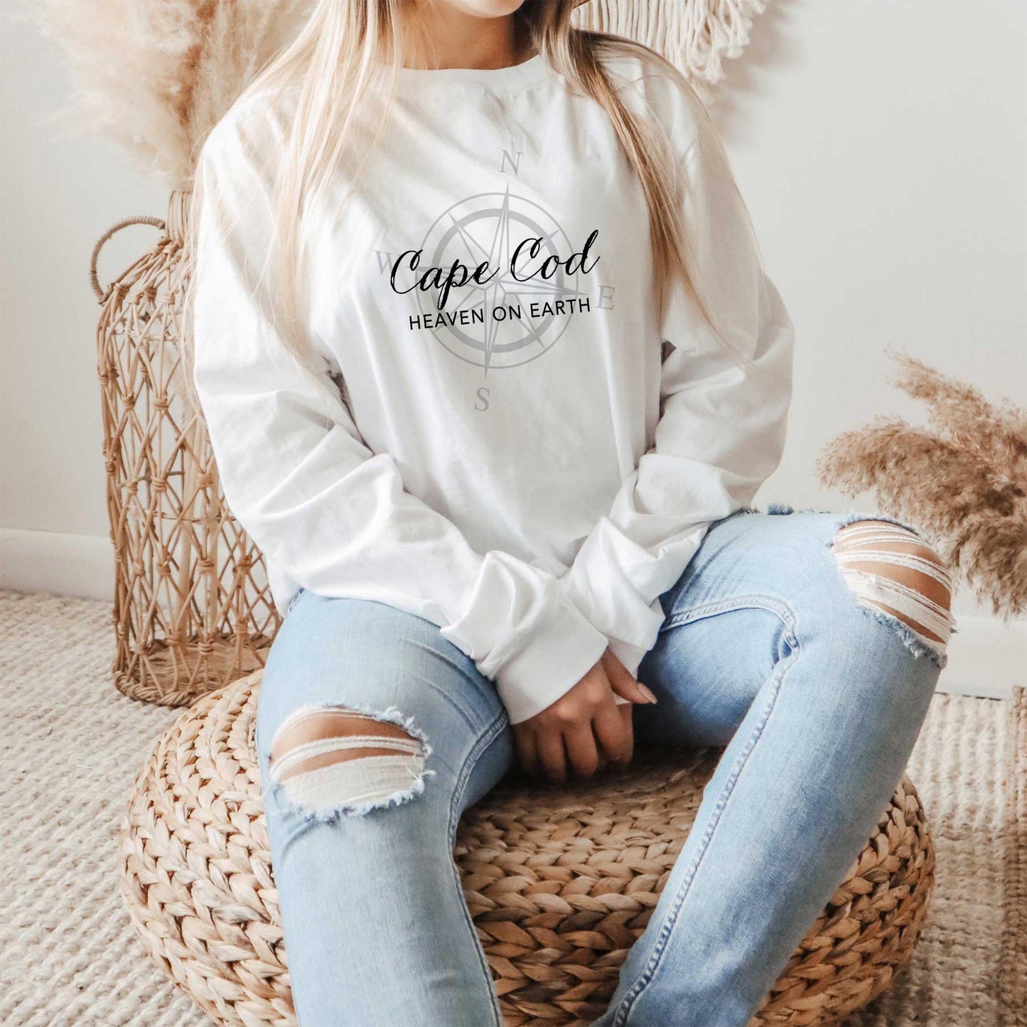 Long Sleeve T-Shirt White-Cape Cod Heaven On Earth