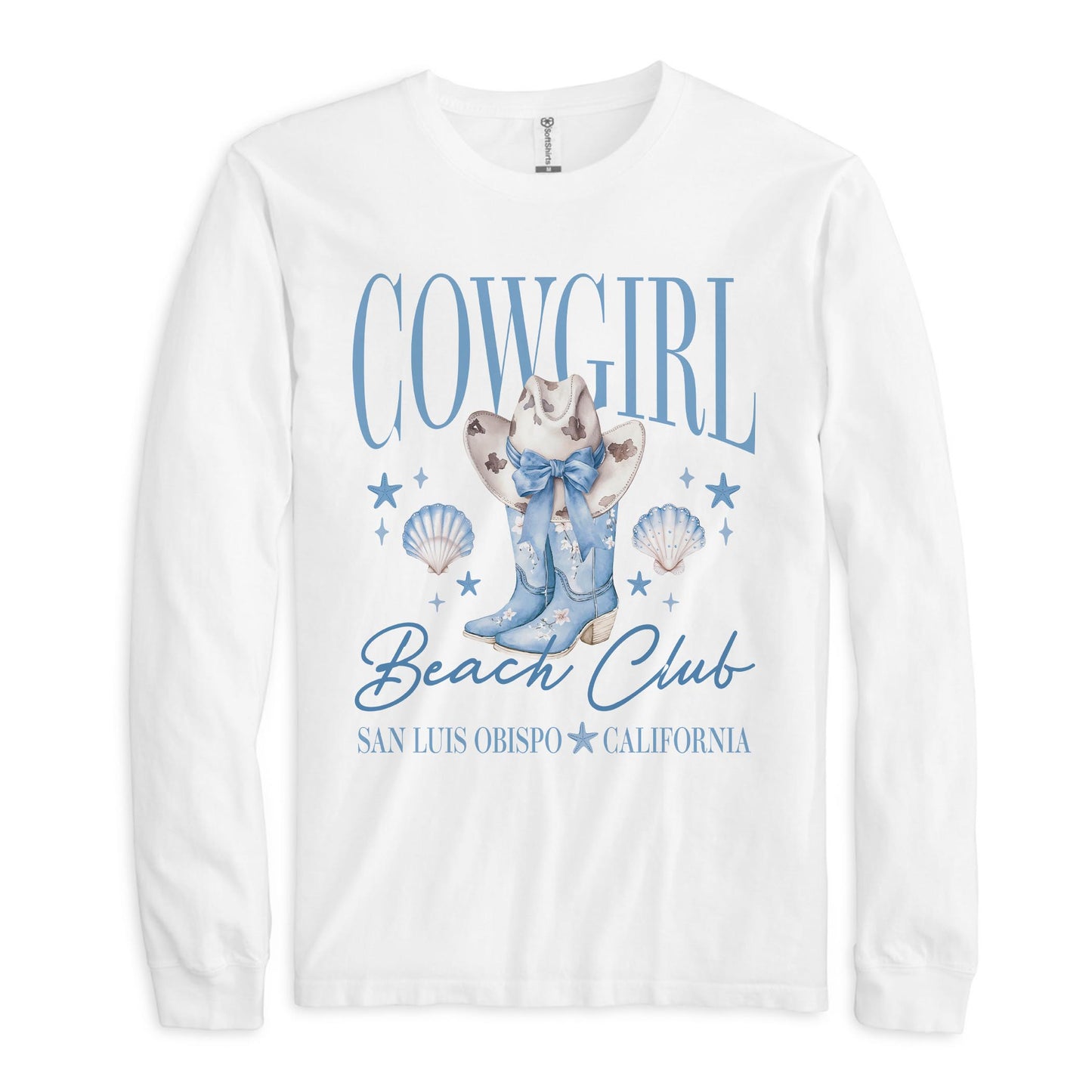 Long Sleeve T-Shirt White-Love+Local Coastal Cowgirl -0