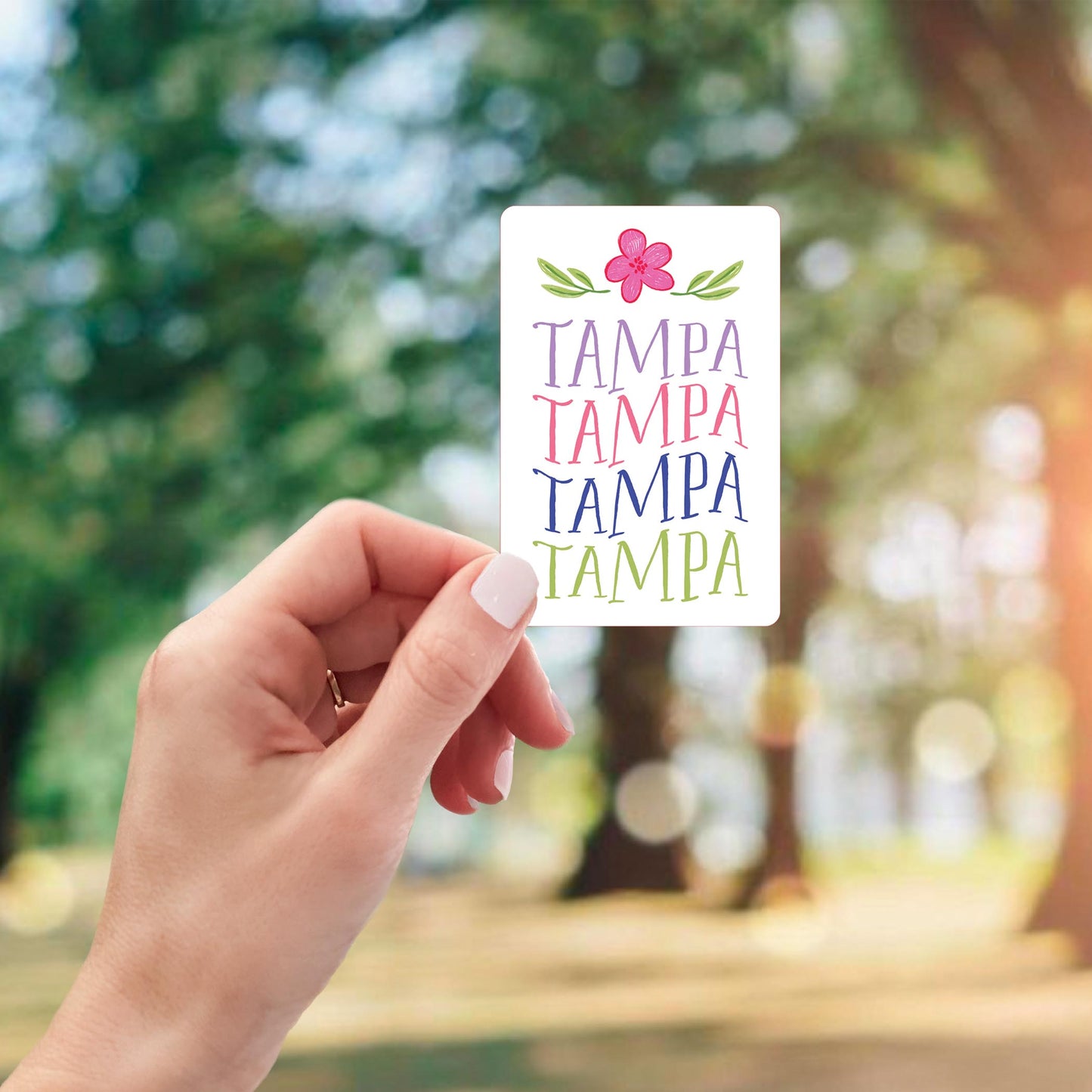 Vinyl Magnet-Flower Wave City & State -1