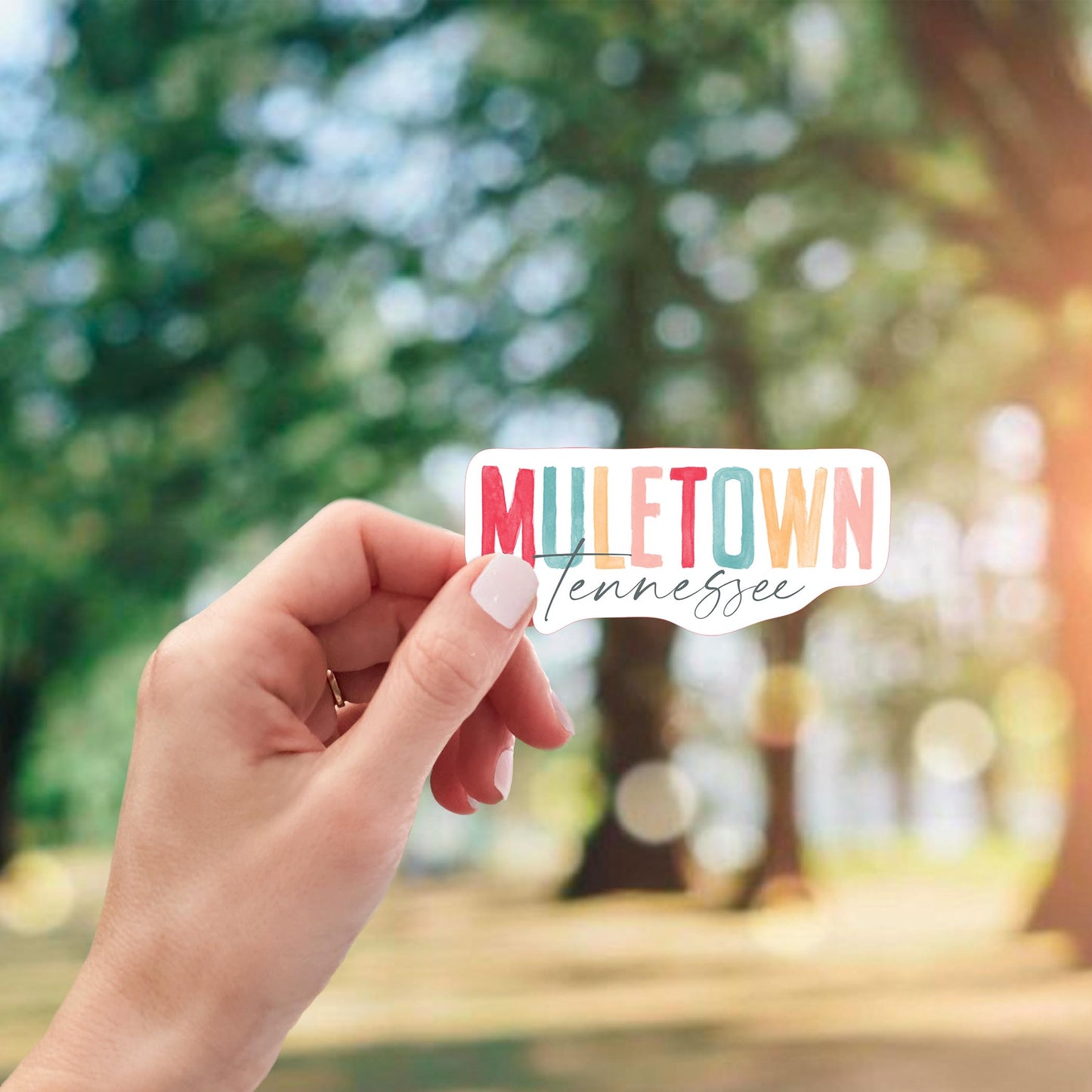 Vinyl Magnet-Watercolor City Muletown Tennessee -1