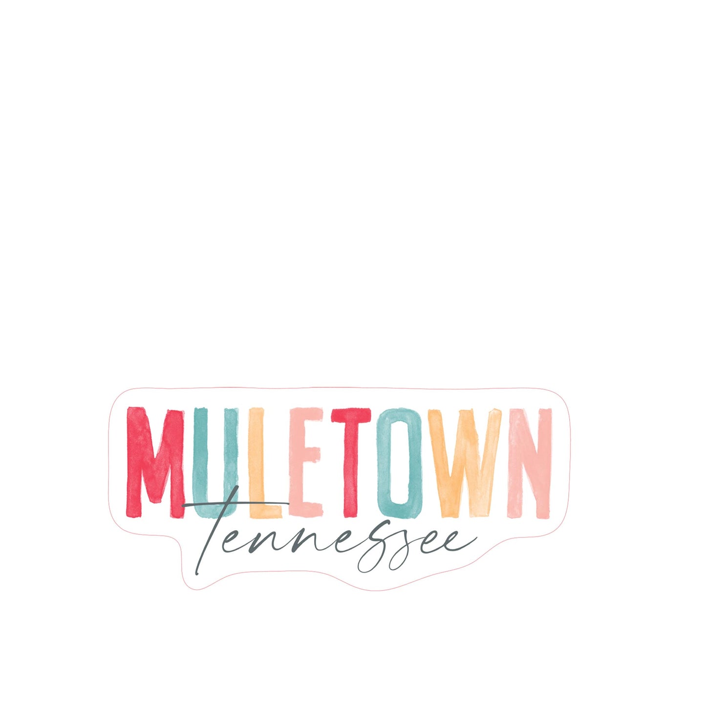 Vinyl Magnet-Watercolor City Muletown Tennessee -2