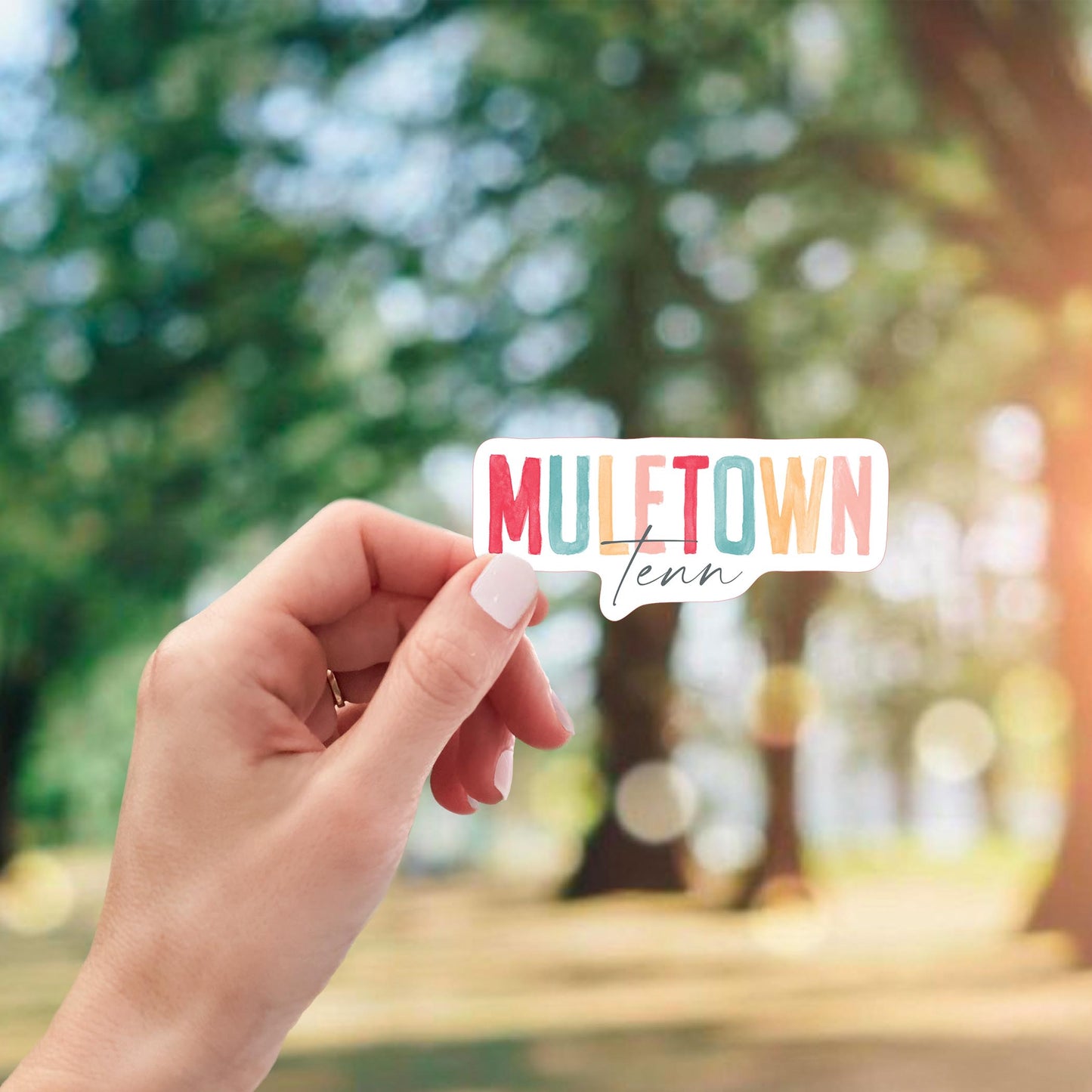 Vinyl Magnet-Watercolor City Muletown Tenn -1