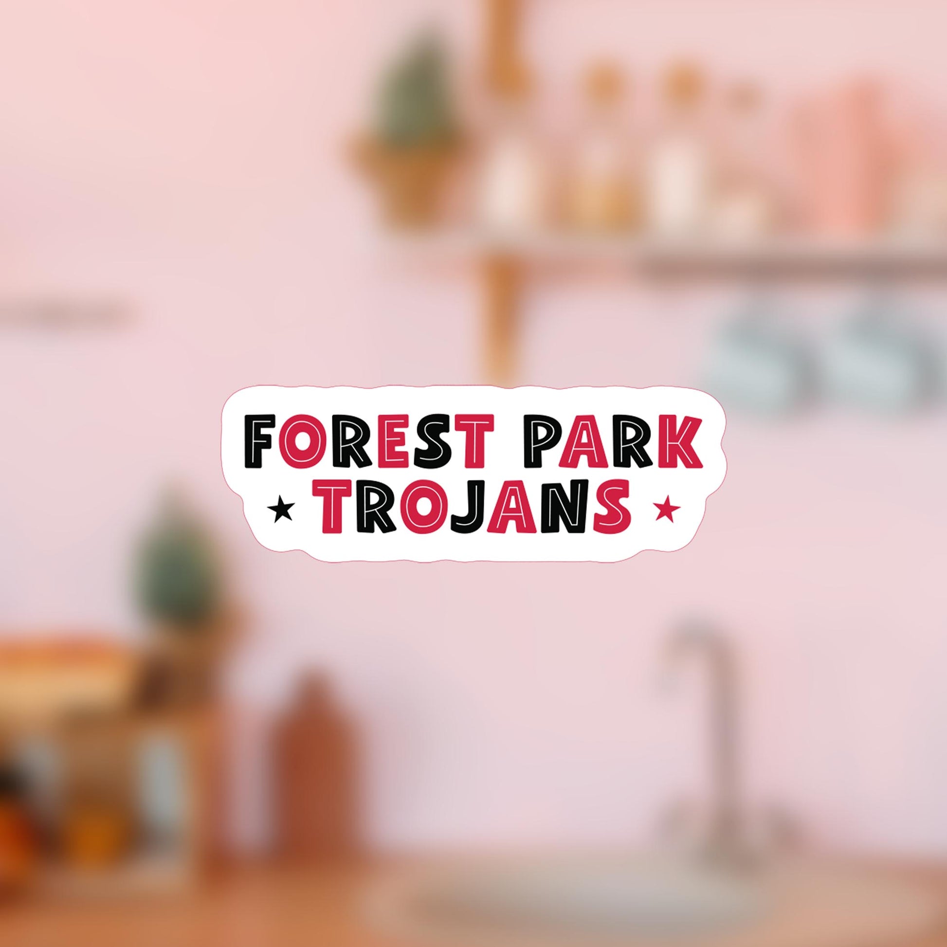 Vinyl Magnet-Game Day Stars Forest Park Trojans -4