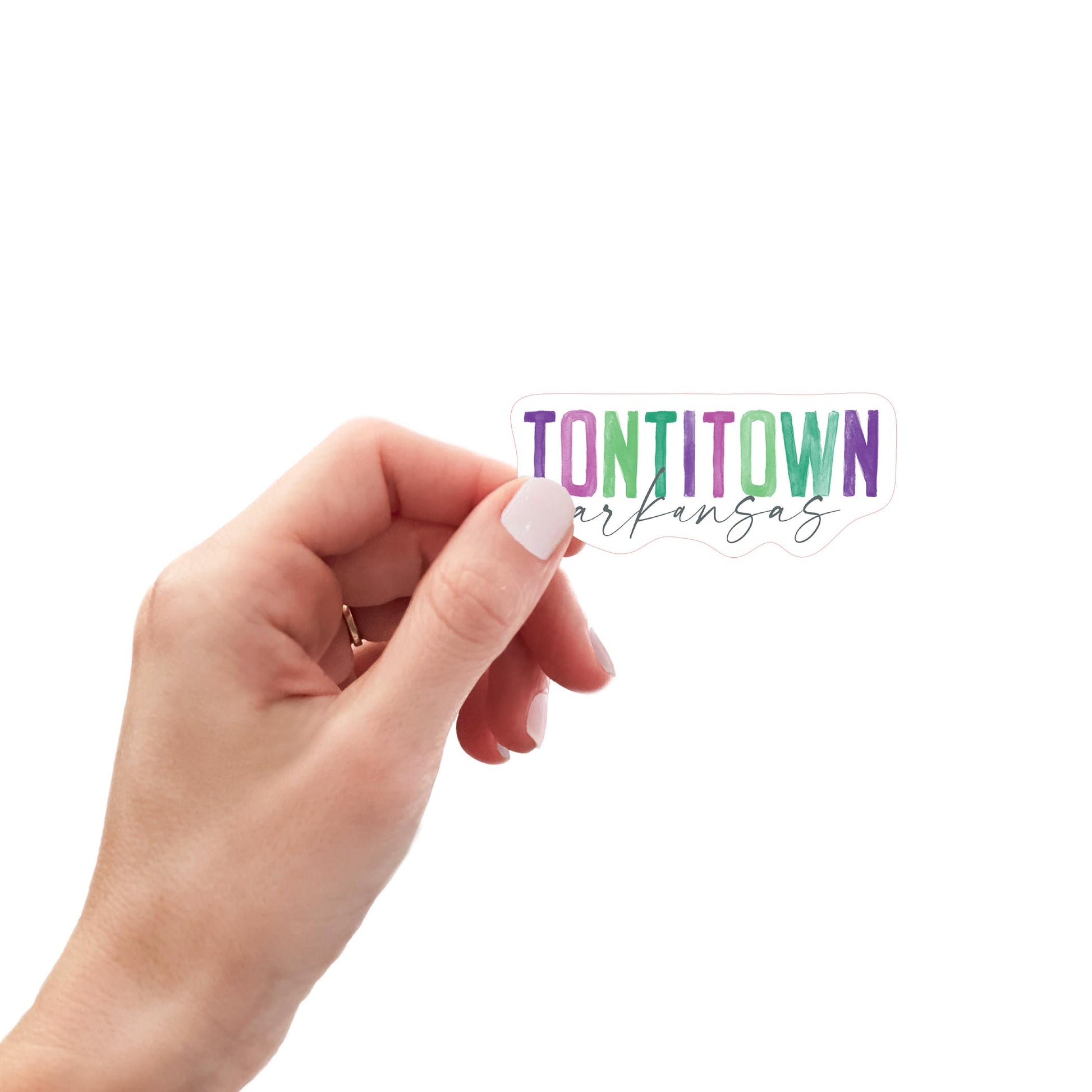 Vinyl Magnet-Watercolor City Tontitown Arkansas -0