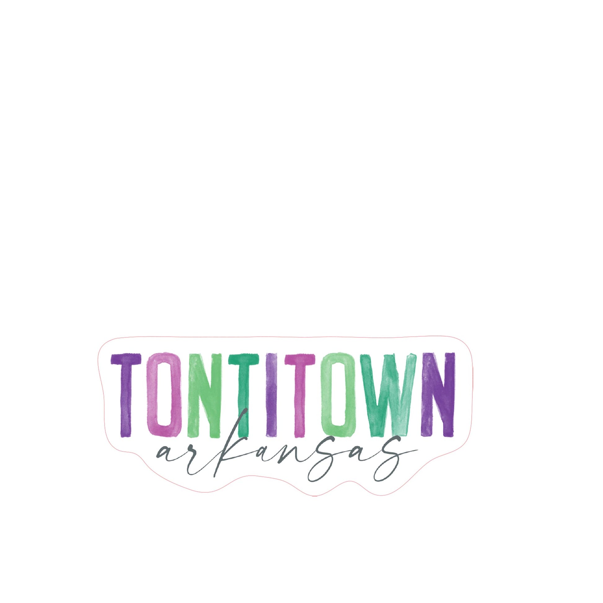 Vinyl Magnet-Watercolor City Tontitown Arkansas -2