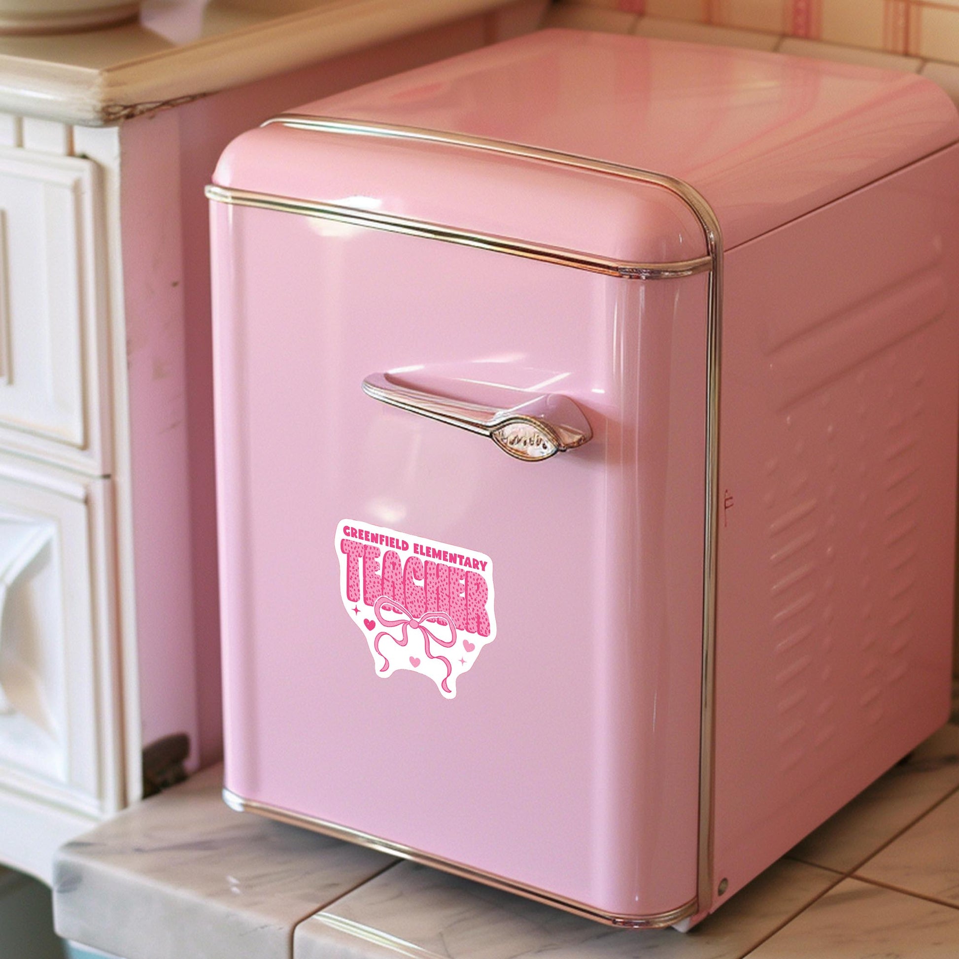 Vinyl Magnet-Love+Local Classroom Coquette Teacher Bow -2