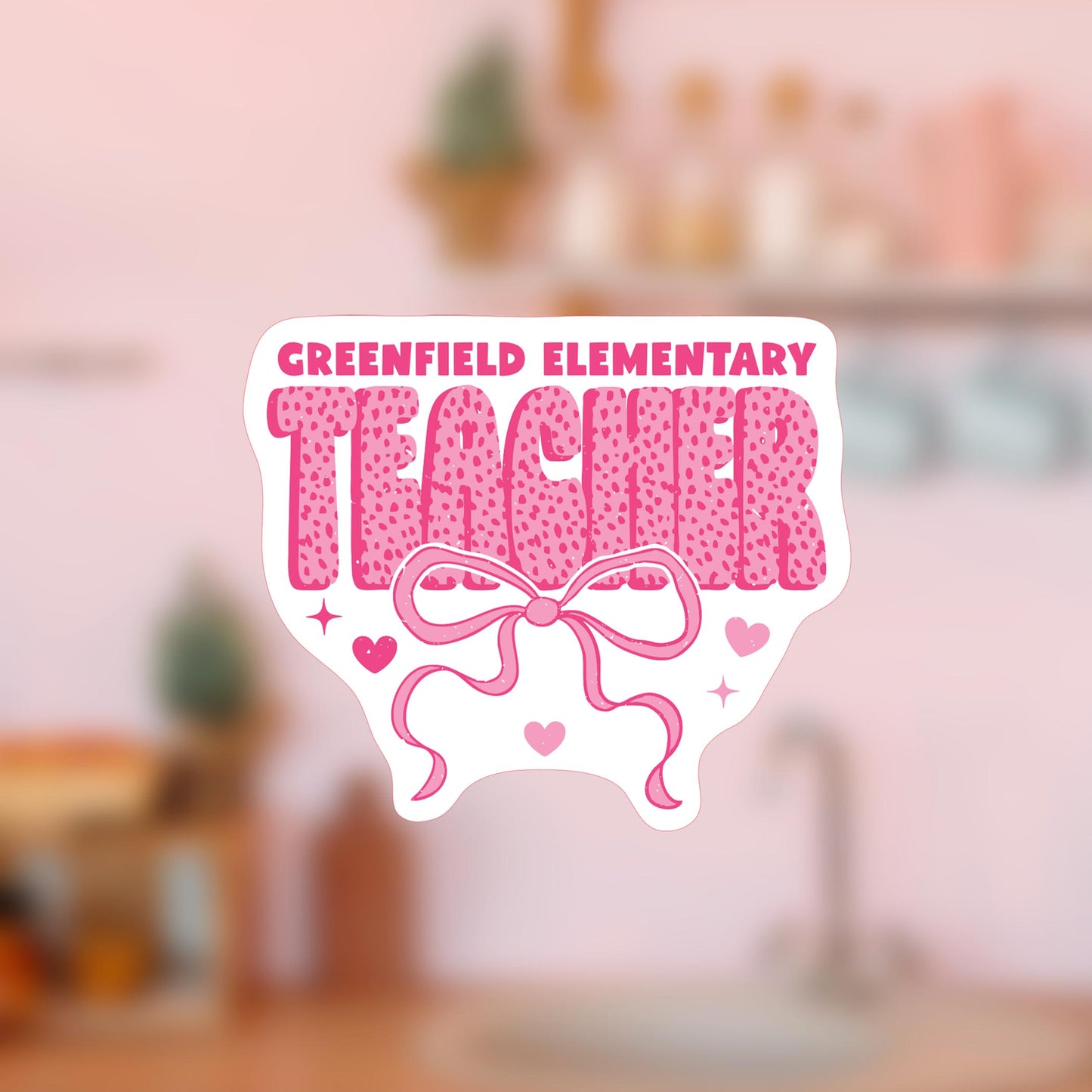 Vinyl Magnet-Love+Local Classroom Coquette Teacher Bow -4