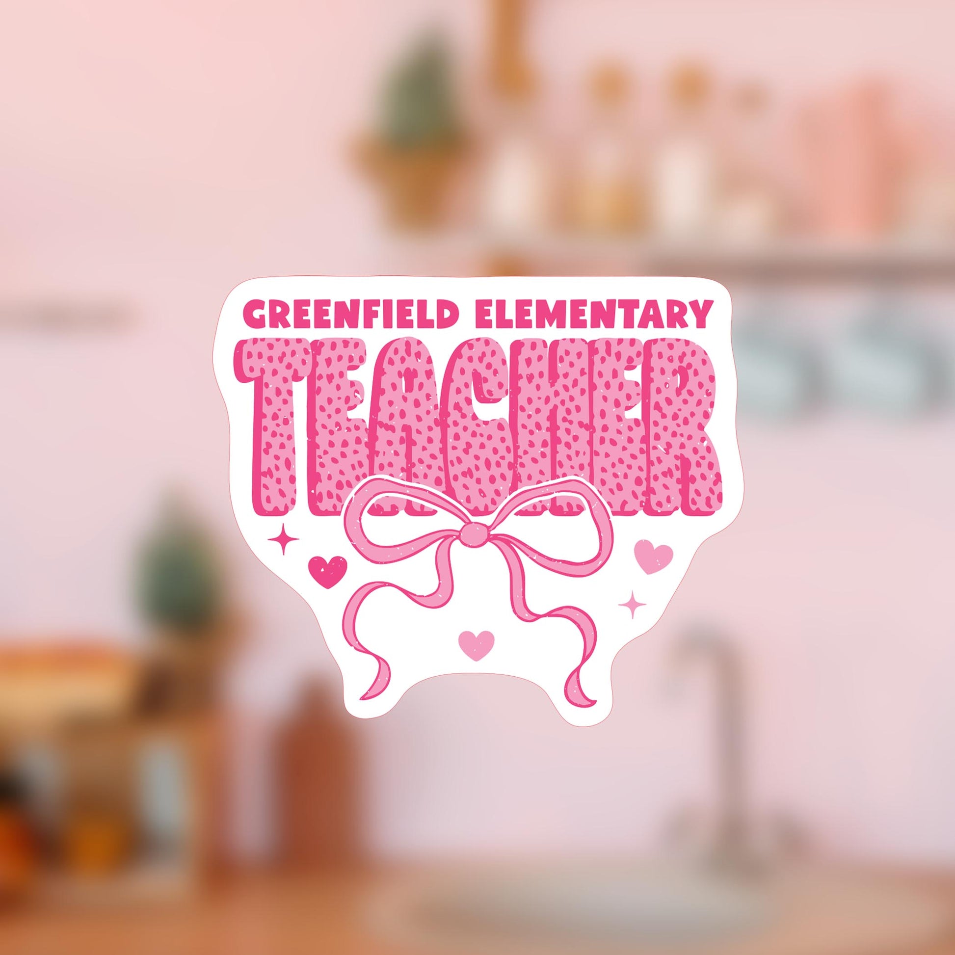 Vinyl Magnet-Love+Local Classroom Coquette Teacher Bow -4